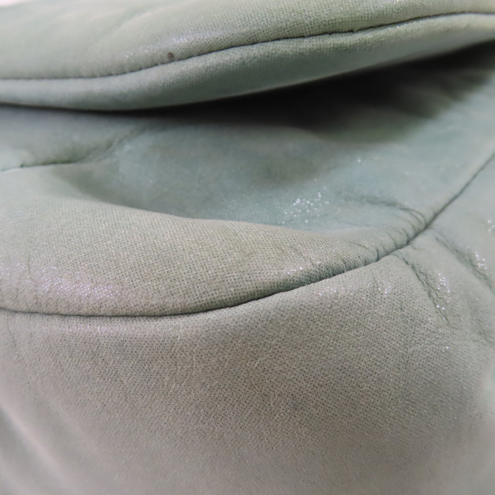 CHANEL 【激減優惠】牛皮皮革Chain Shoulder Bag銀扣鏈帶肩背袋綠色