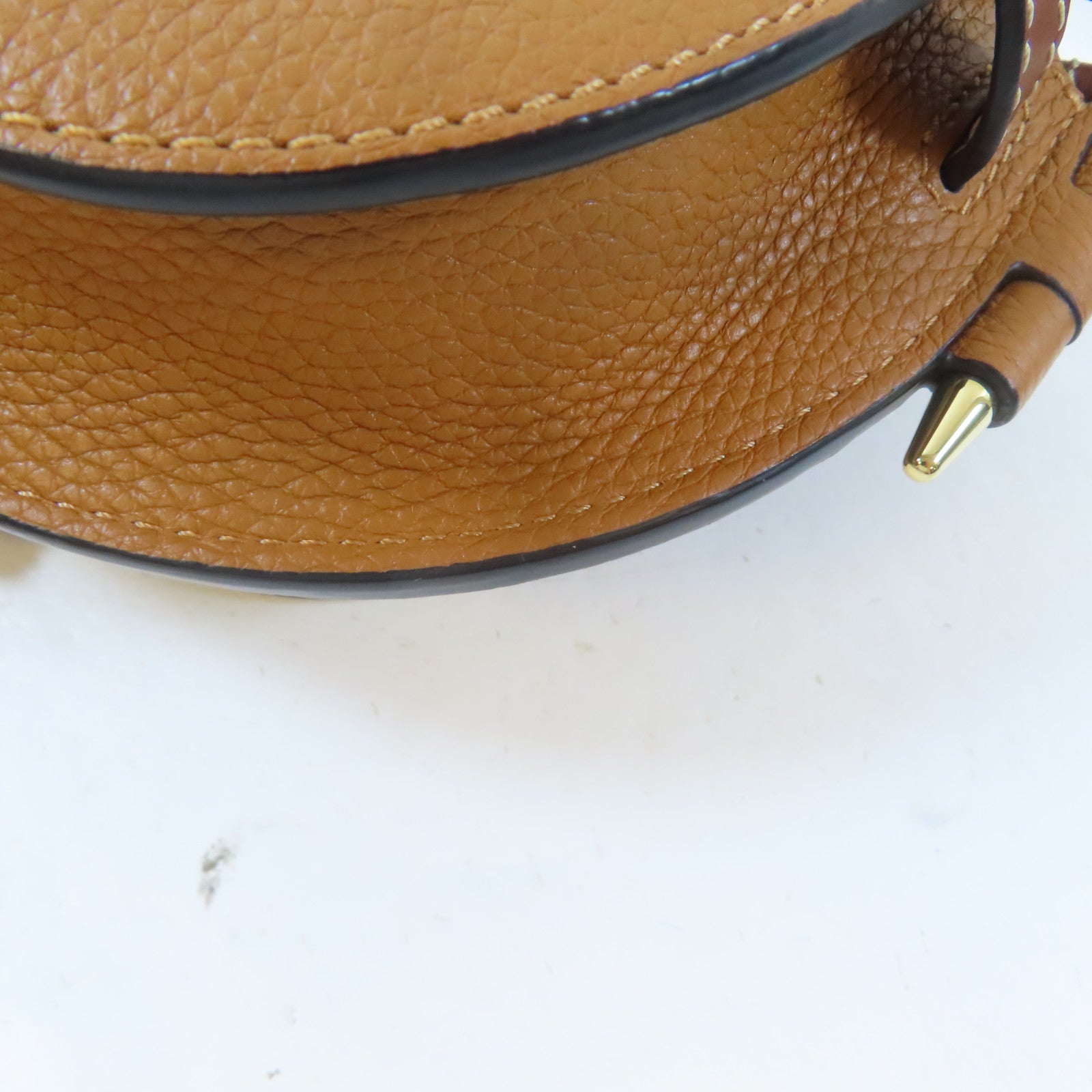 LOEWE 【激減優惠】牛皮皮革Mini Gate金扣肩背袋啡色