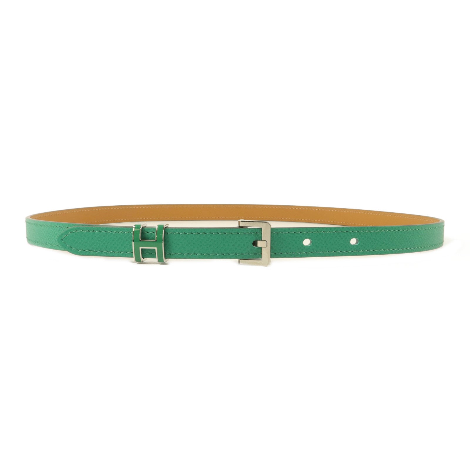 HERMES Epsom皮革Pop H15 Belt 75cm皮帶Vert Jade