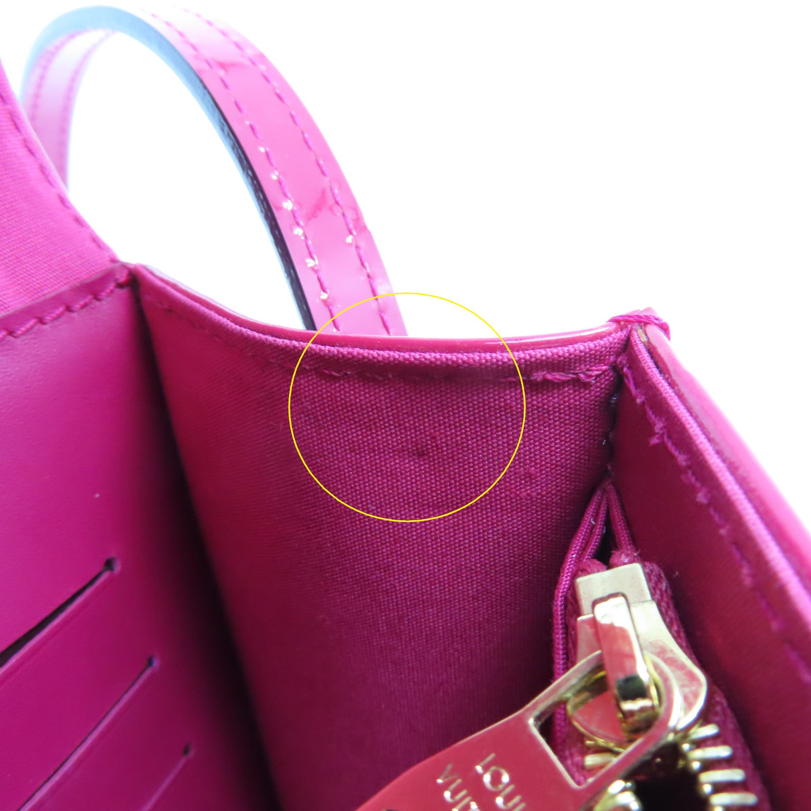 LOUIS VUITTON Vernis Clutch Ana Shoulder Bag金扣肩背袋紅色