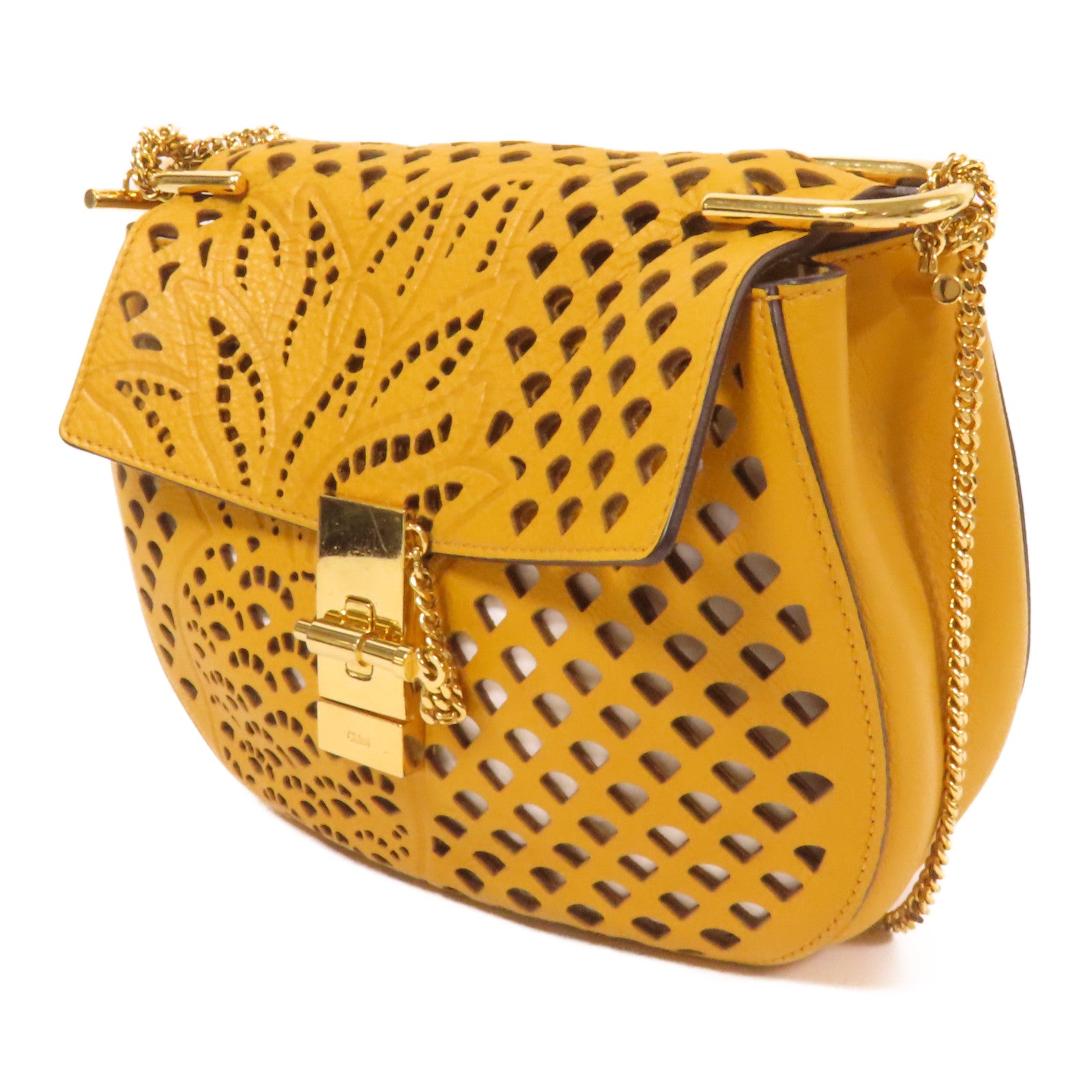 Chloe 牛皮皮革Shoulder Bag金扣鏈帶肩背袋