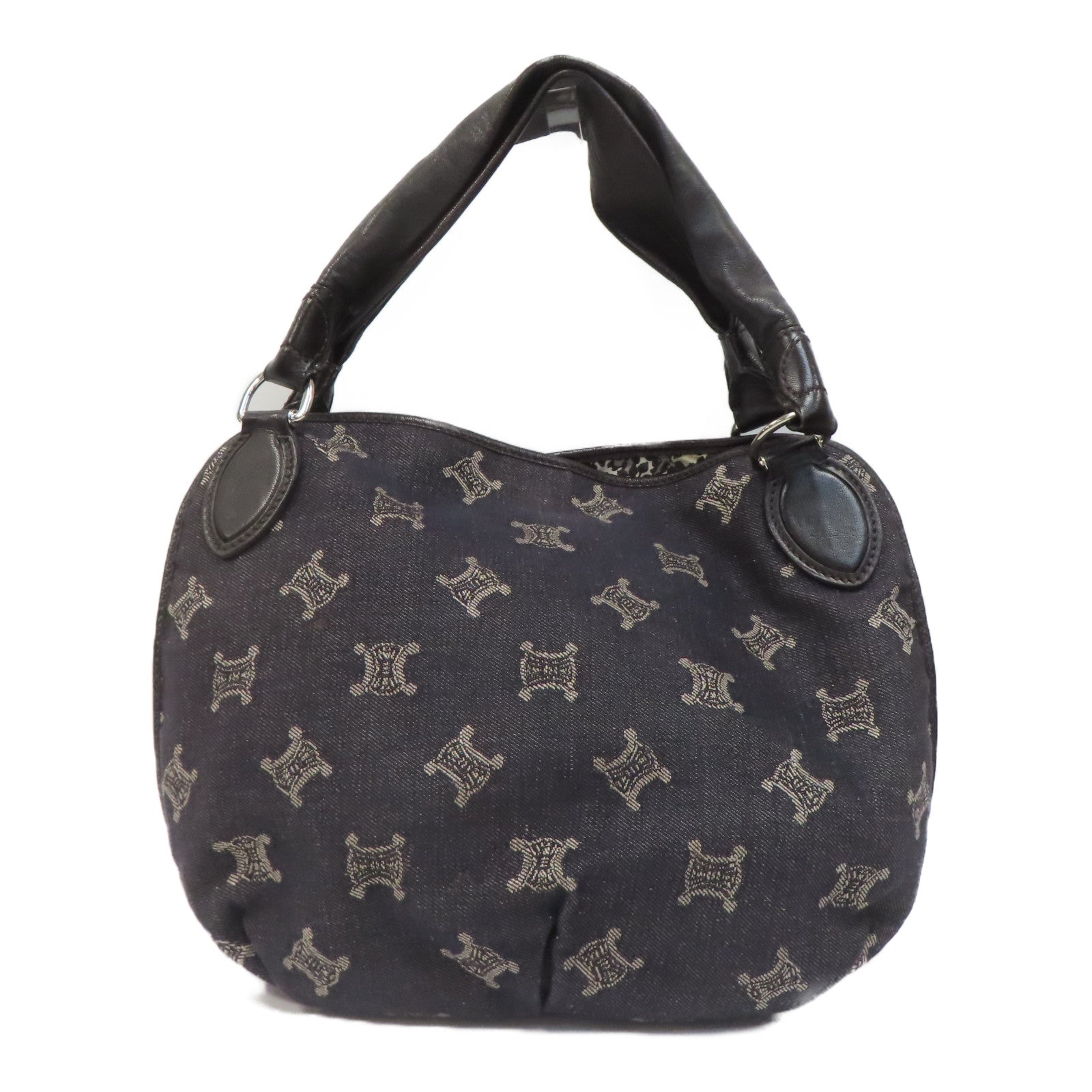 CELINE 帆布Shoulder Bag銀扣肩背袋藍色