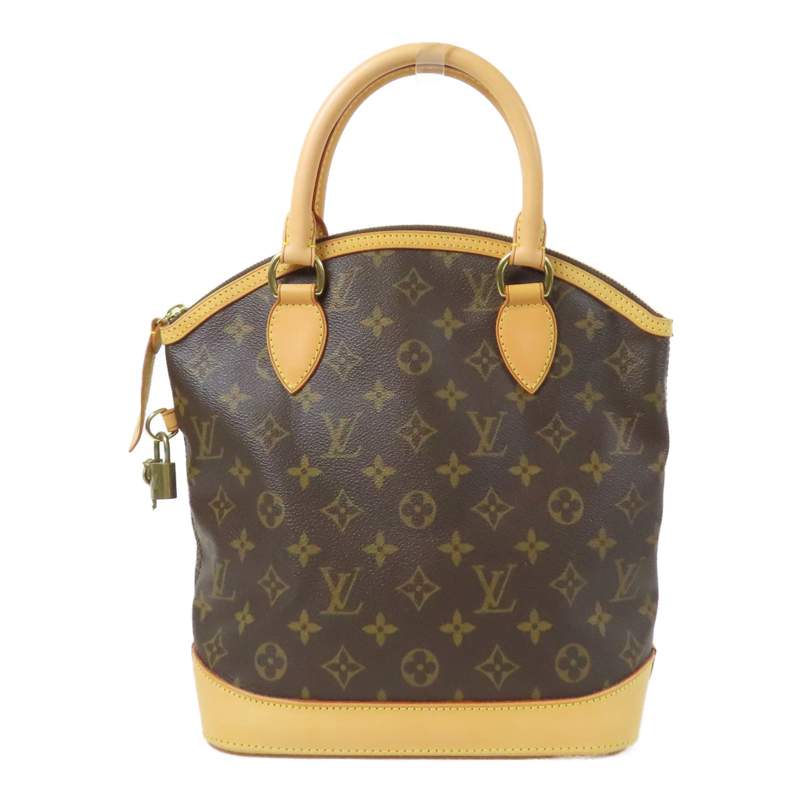 LOUIS VUITTON Monogram Lockit金扣手挽袋啡色