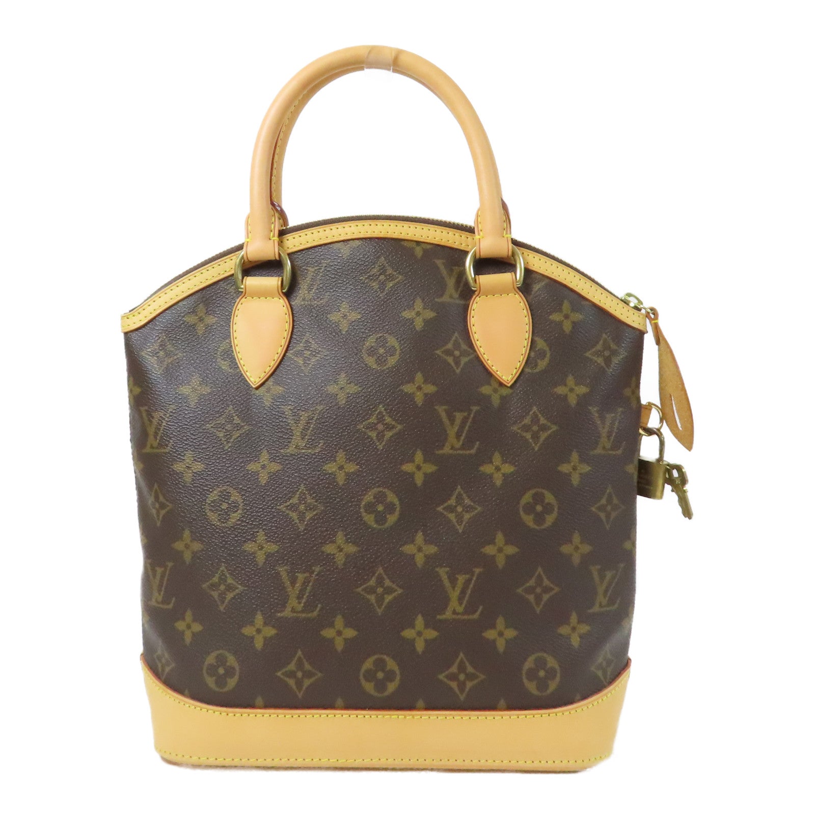 LOUIS VUITTON Monogram Lockit金扣手挽袋啡色