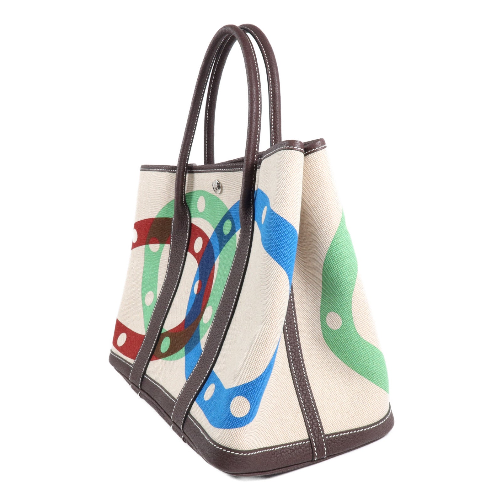 HERMES 帆布Garden Party PM手挽袋Ecru