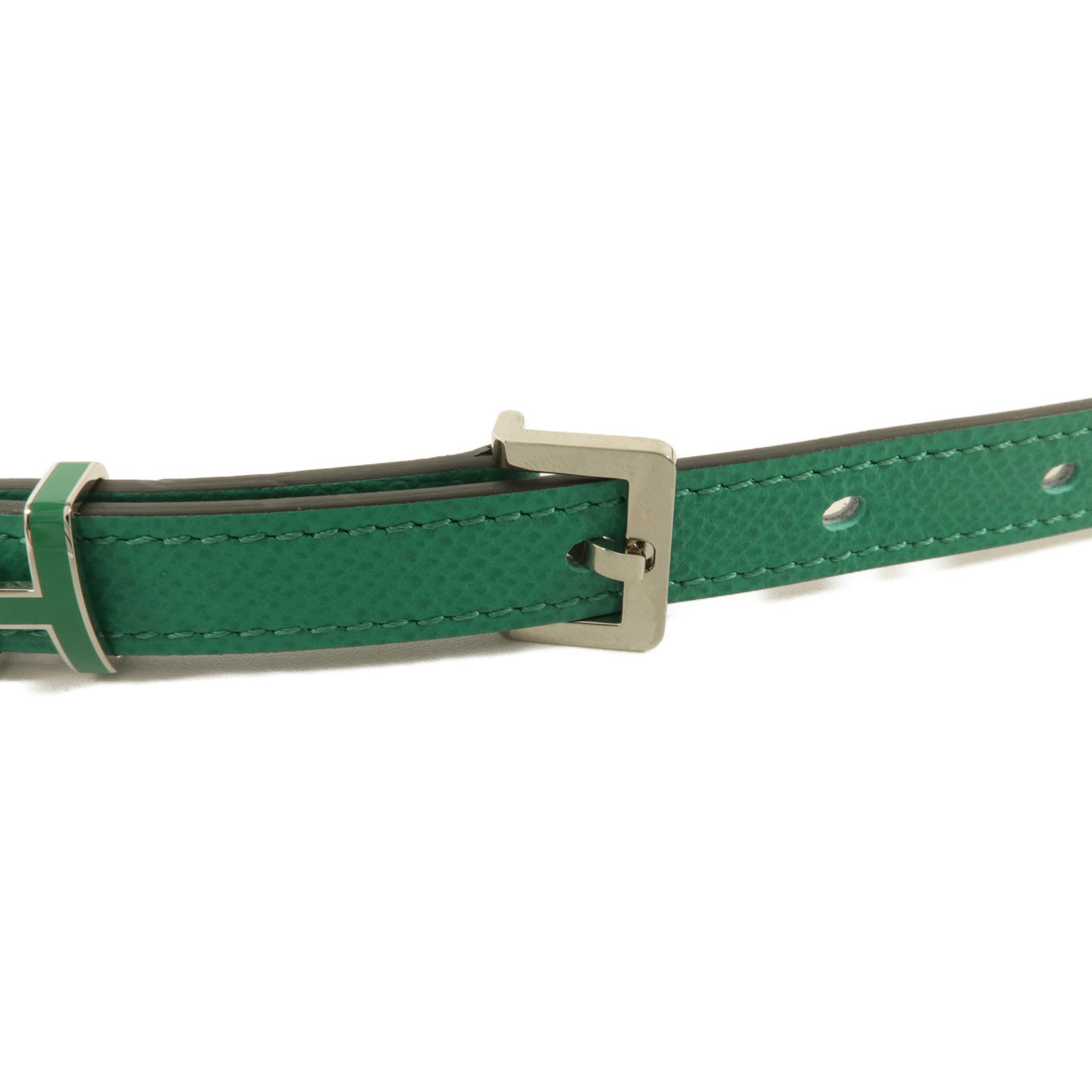 HERMES Epsom皮革Pop H15 Belt 75cm皮帶Vert Jade