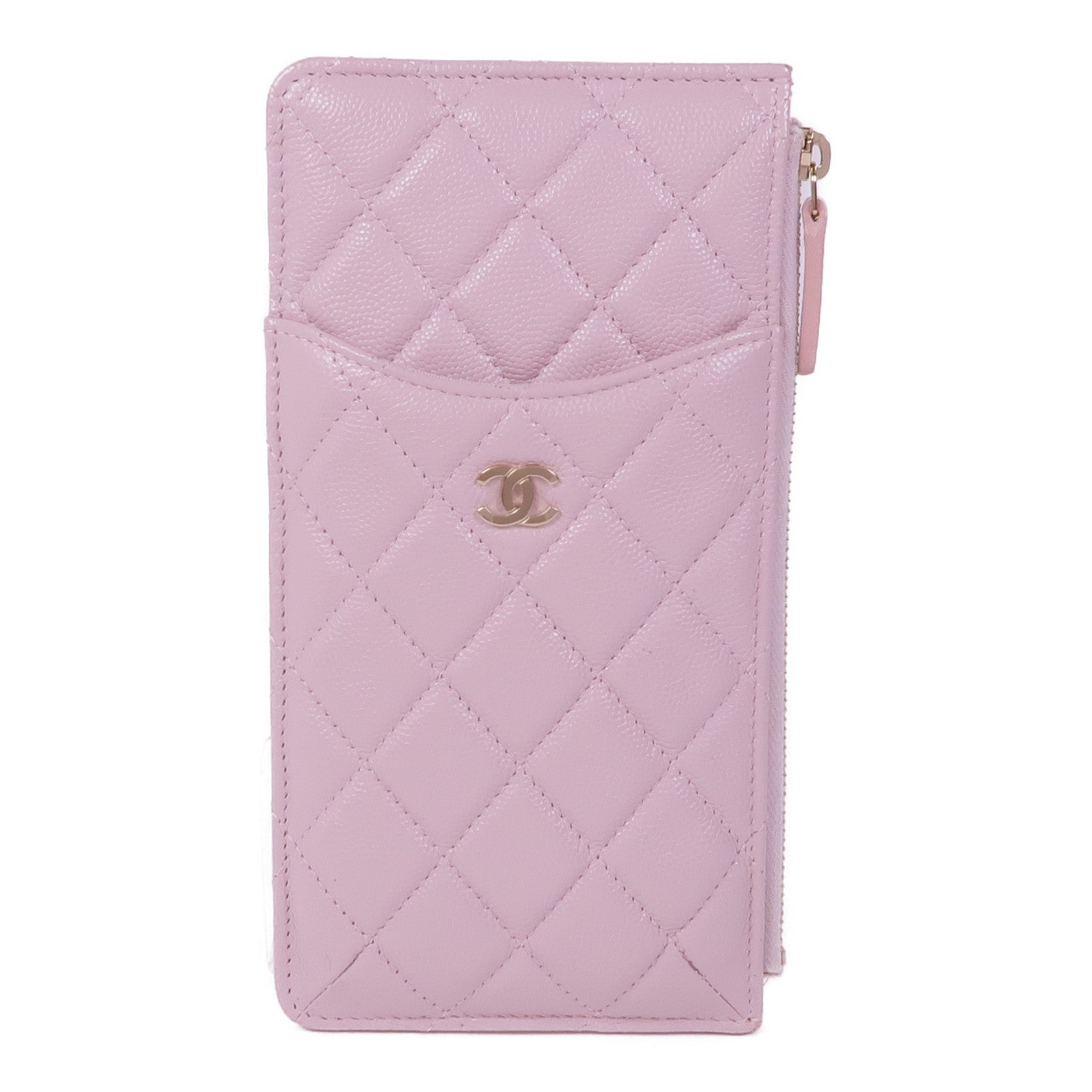 CHANEL 牛皮皮革Long Zipped Wallet金扣長錢包