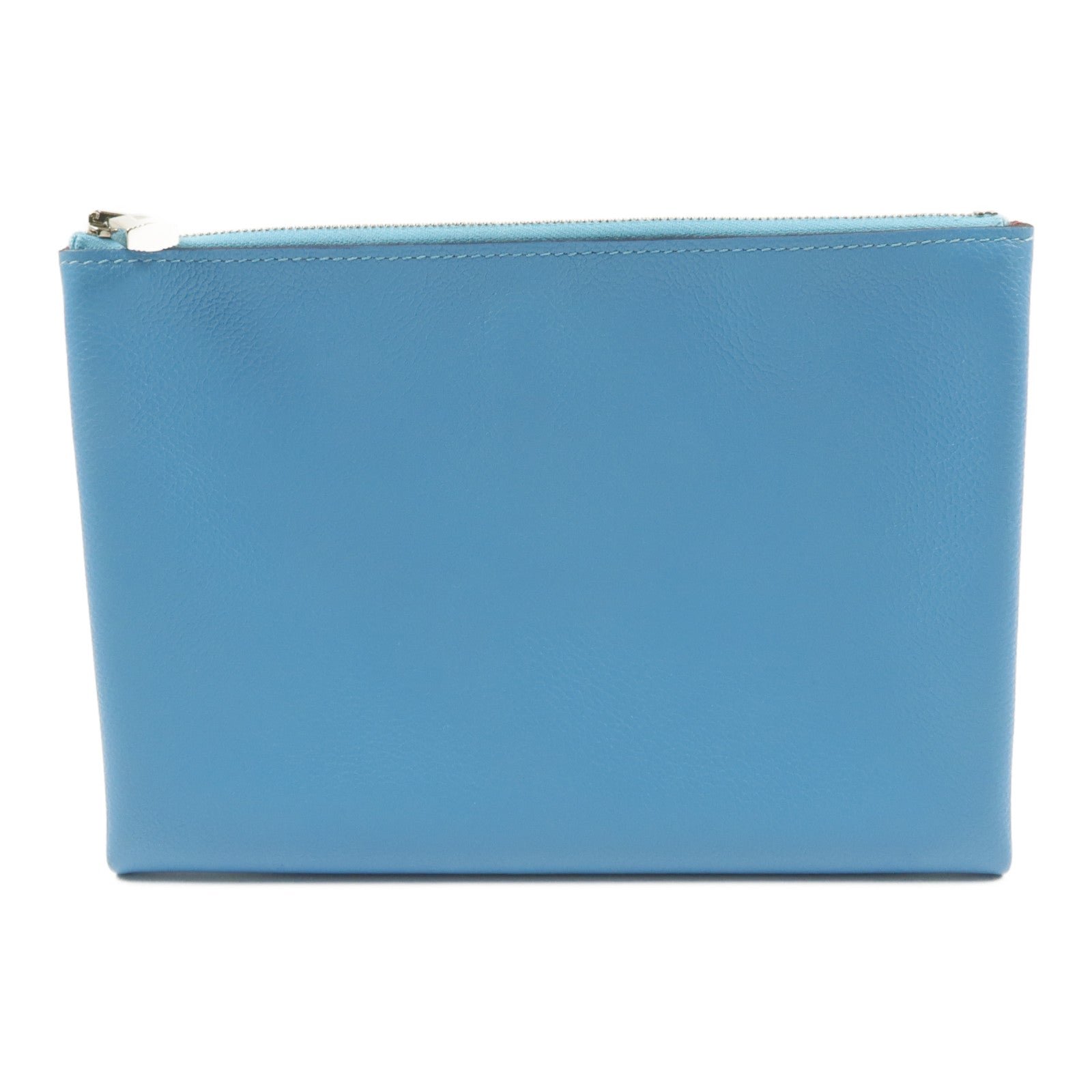 HERMES Evercolor皮革Atout 20 Pouch手拿包Bleu du Nord/Braise