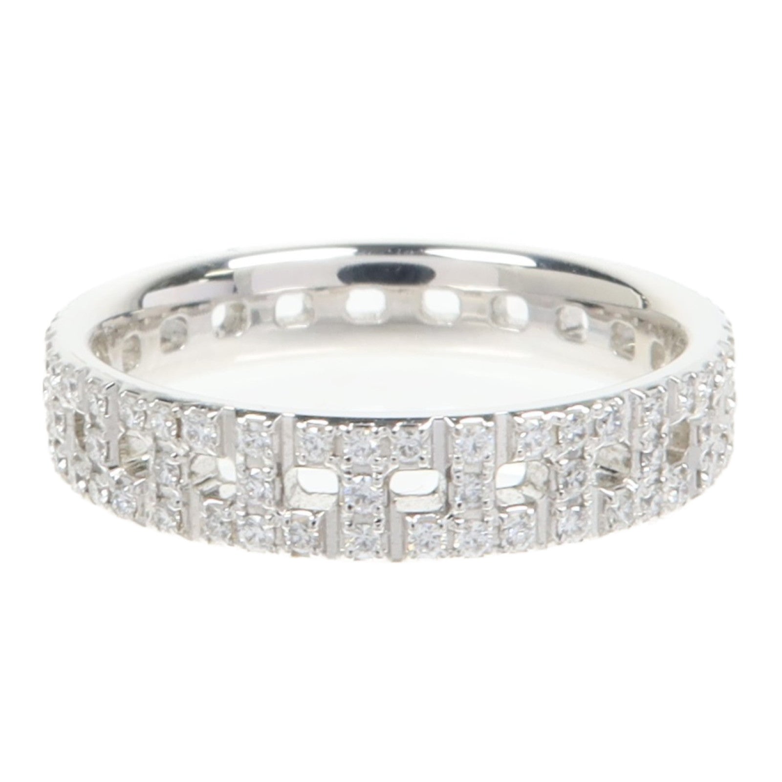 TIFFANY＆CO 18K白金T True Dia Ring戒指Tiffany#8/US#4