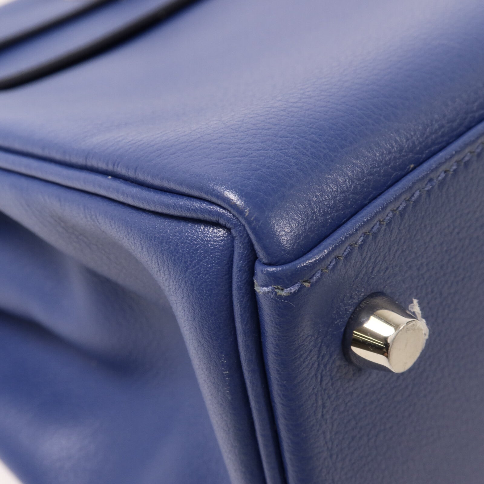 HERMES Evercolor皮革Kelly 28手挽肩背兩用袋Bleu Brighton/Orange Poppy