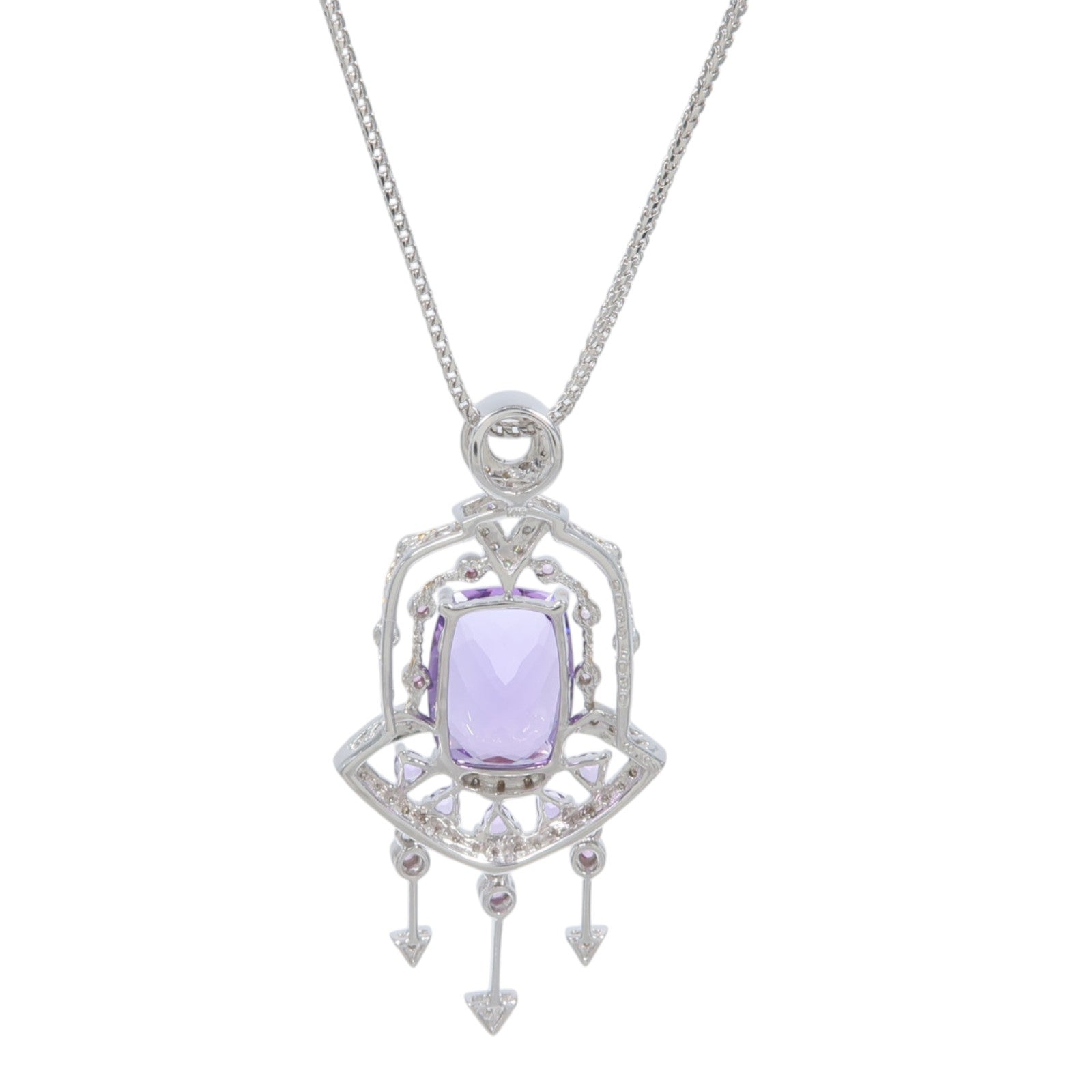 JEWELRY 18K白金/黃金Amethyst Pink Sapphire Diamond Necklace紫水晶/粉紅藍寶石/鑽石項鍊