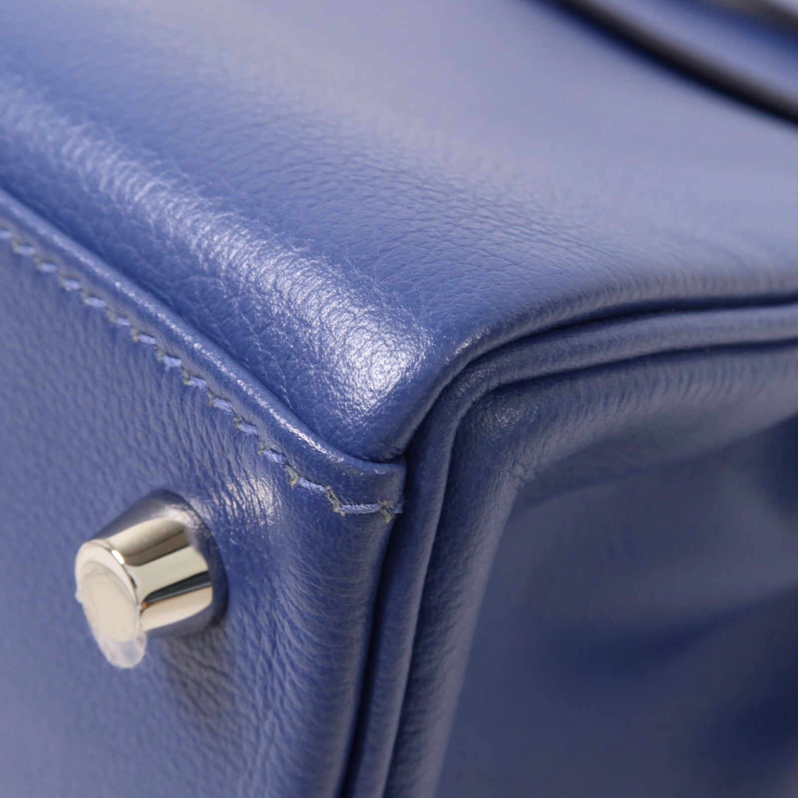 HERMES Evercolor皮革Kelly 28手挽肩背兩用袋Bleu Brighton/Orange Poppy