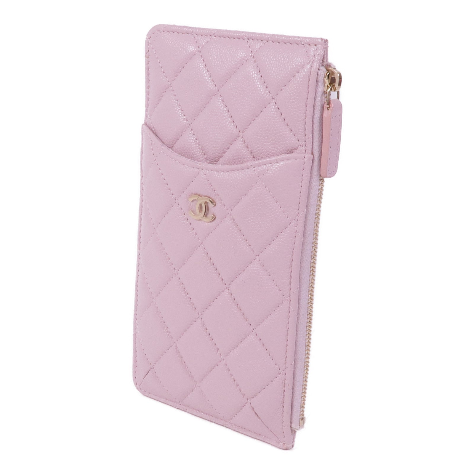 CHANEL 牛皮皮革Long Zipped Wallet金扣長錢包