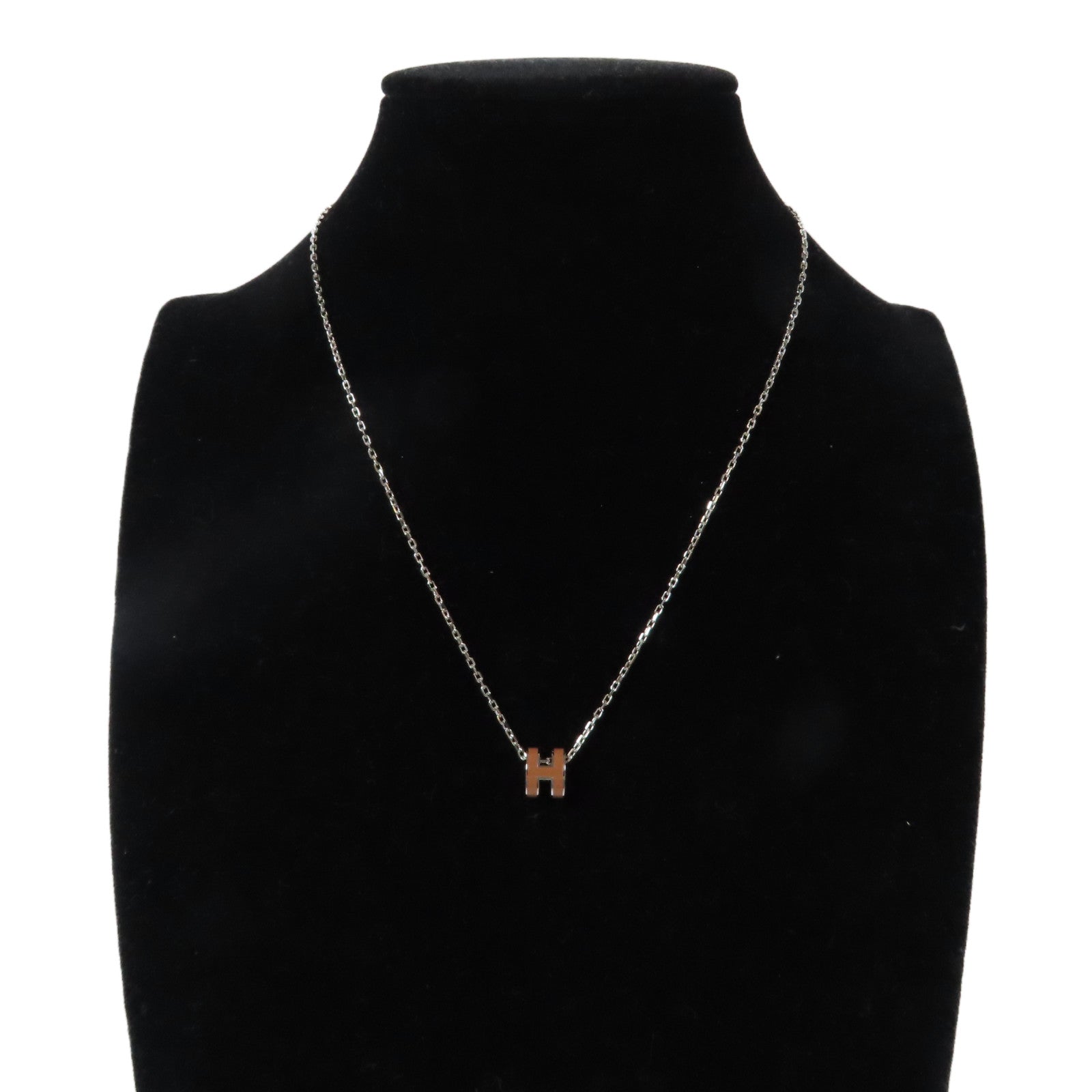 HERMES 金屬Pop H Necklace項鍊啡色