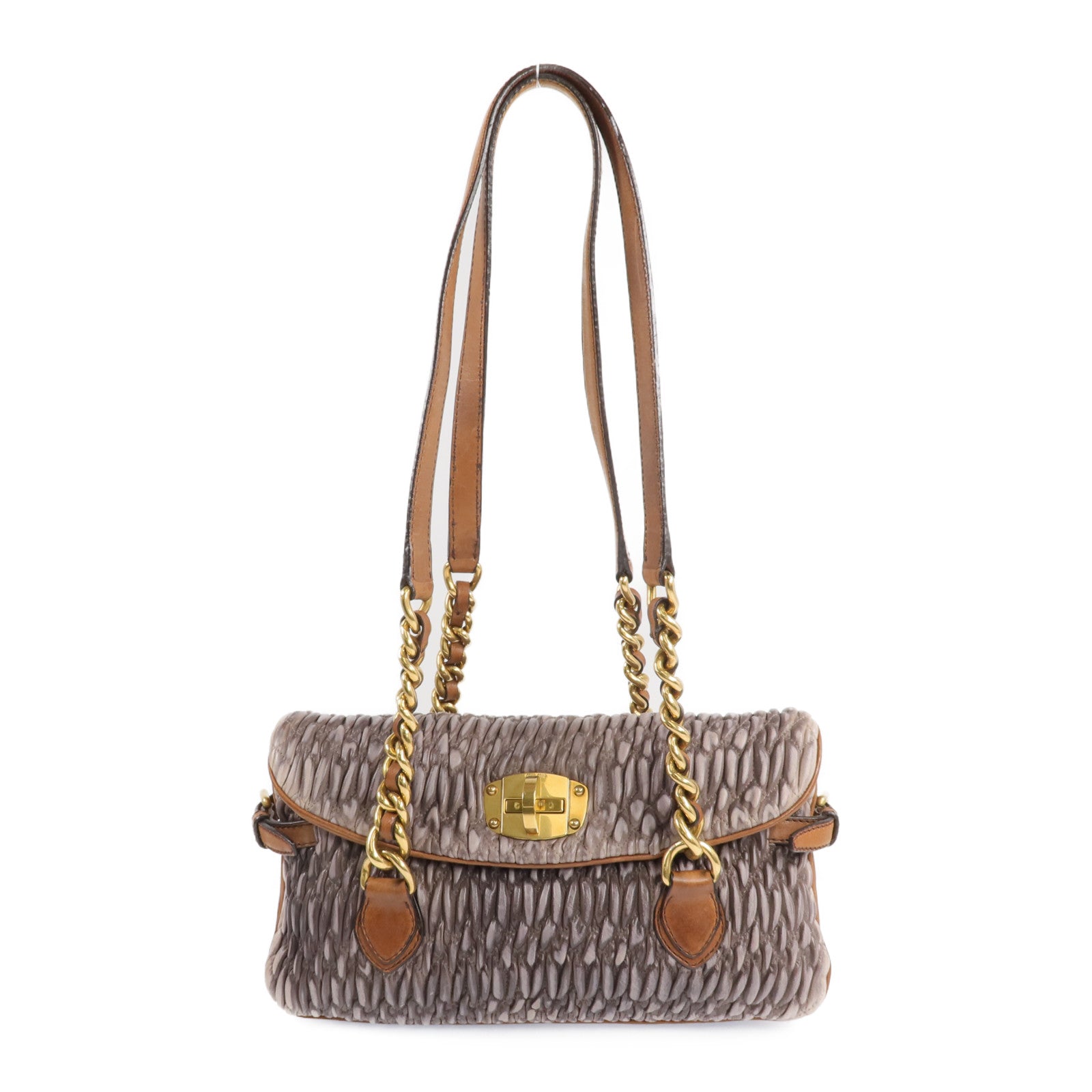 Miu Miu 羊皮皮革Sholder Bag 金扣肩背袋