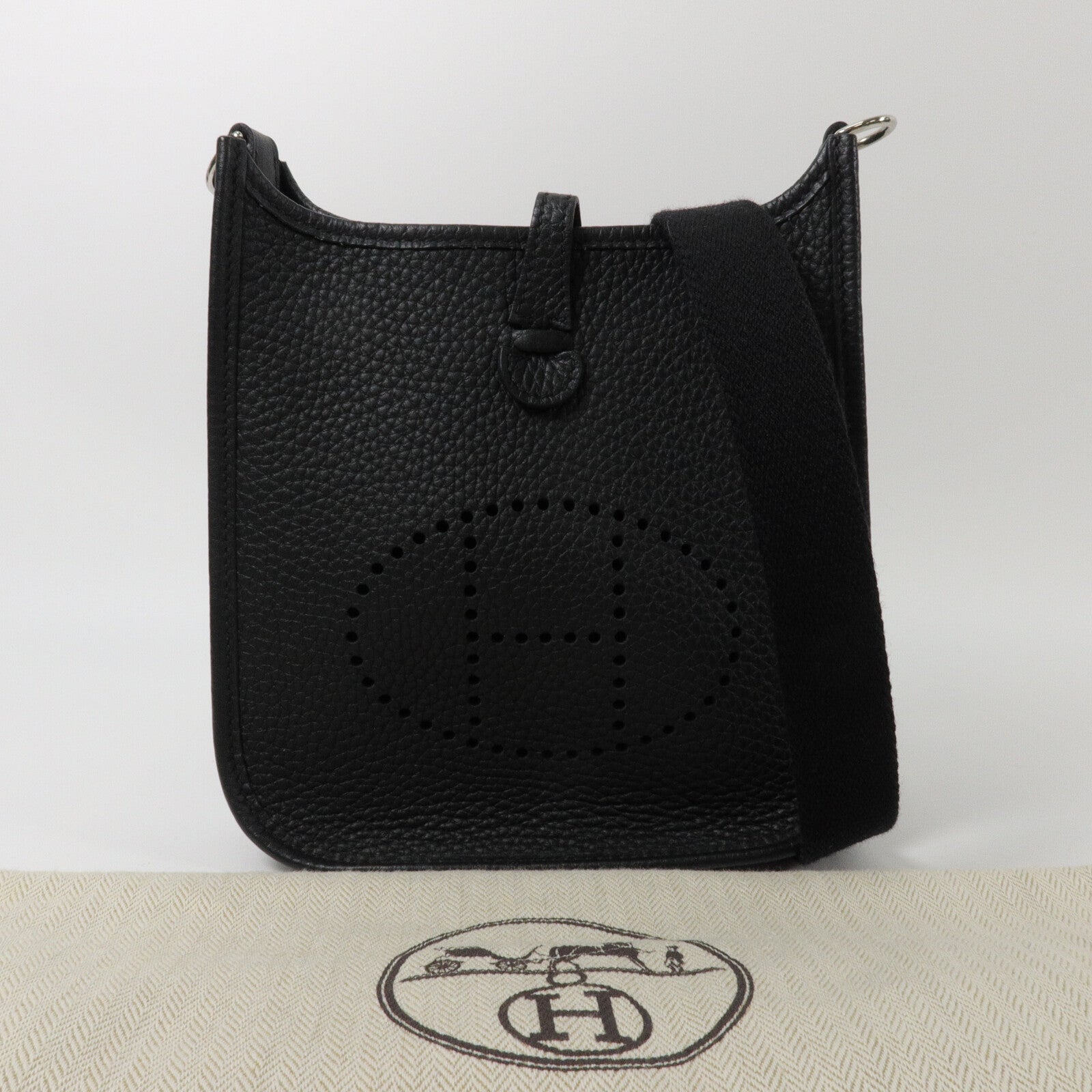 HERMES Clemence皮革Evelyne TPM肩背袋Noir
