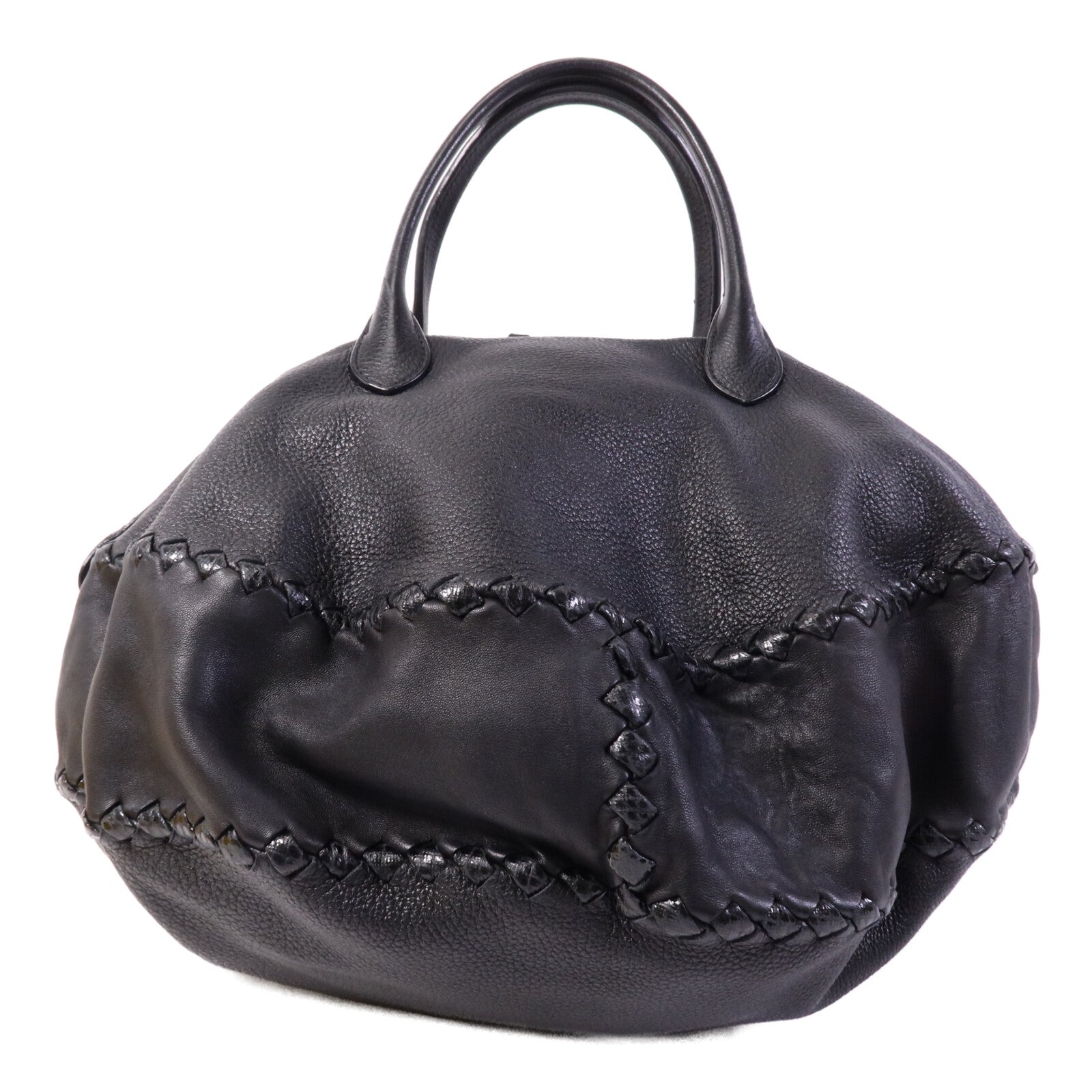 BOTTEGA VENETA 牛皮皮革Cushion Bag銀扣手挽袋