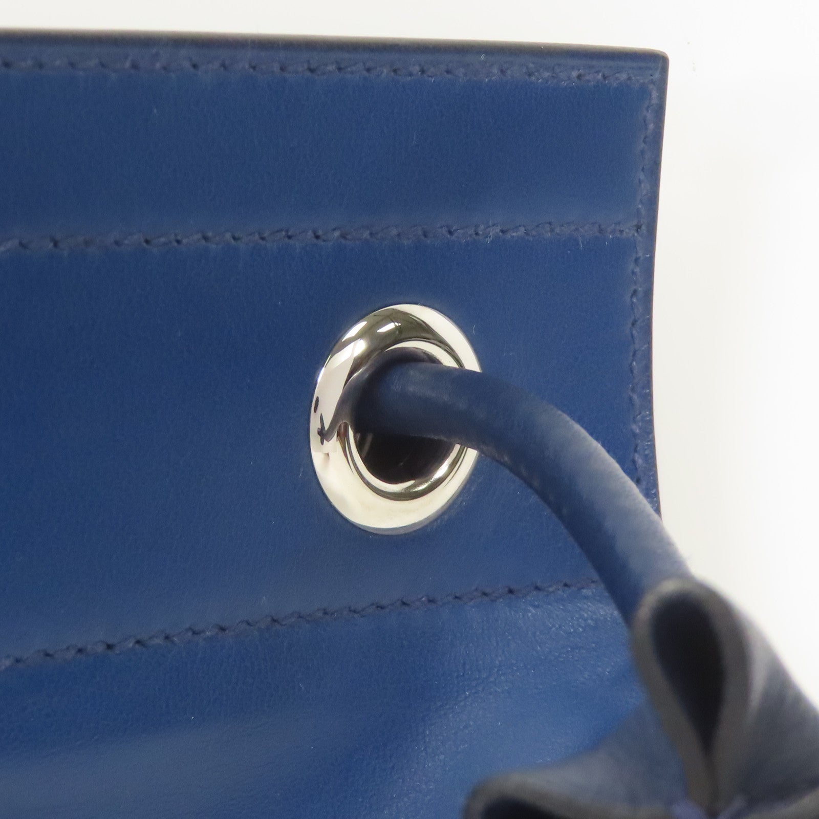 HERMES Swift皮革Aline Mini銀扣肩背袋Deep Blue