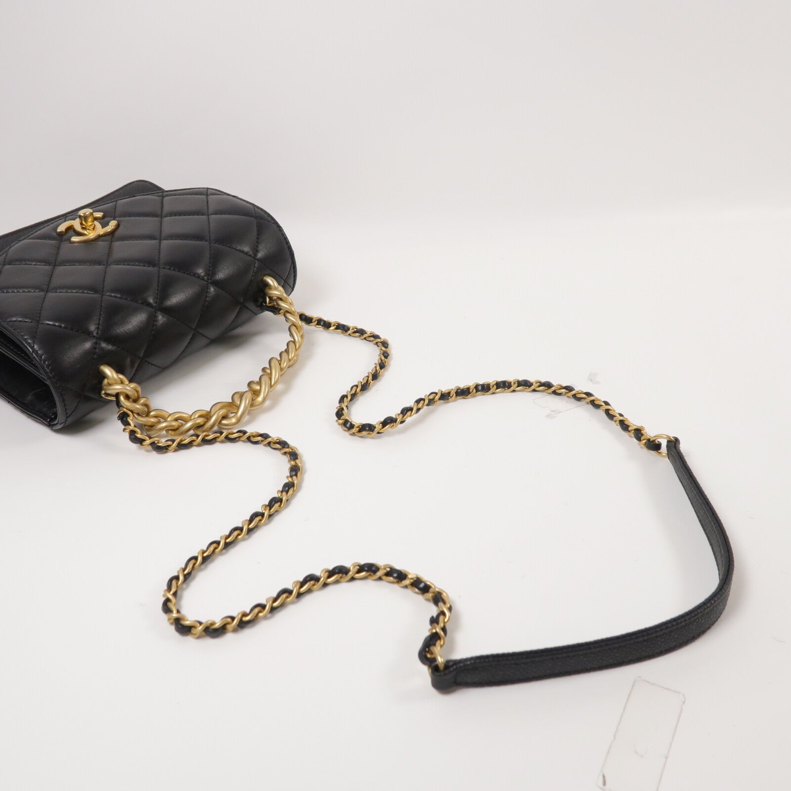 CHANEL 牛皮皮革Chain Handle Flap Bag手挽肩背兩用袋