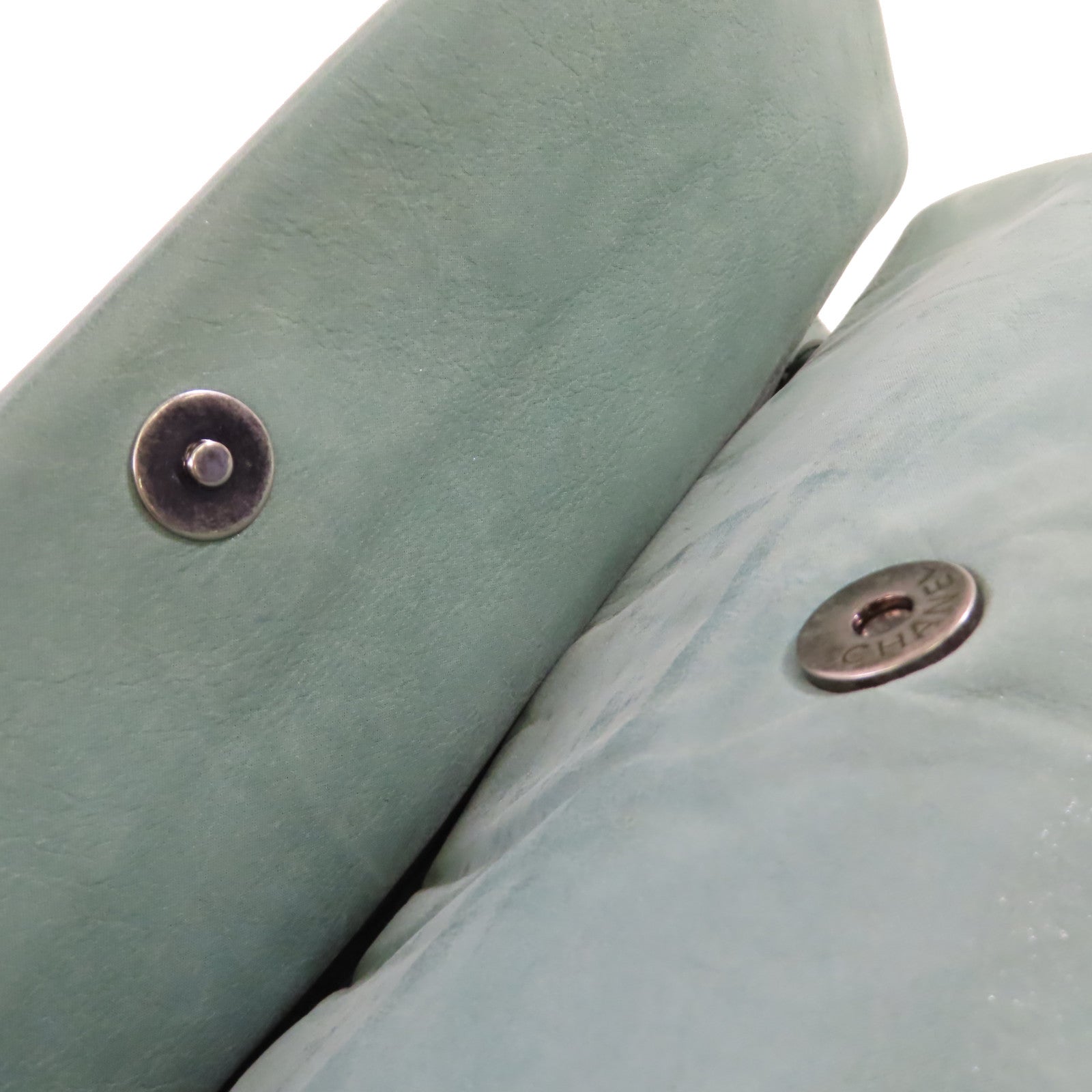 CHANEL 【激減優惠】牛皮皮革Chain Shoulder Bag銀扣鏈帶肩背袋綠色