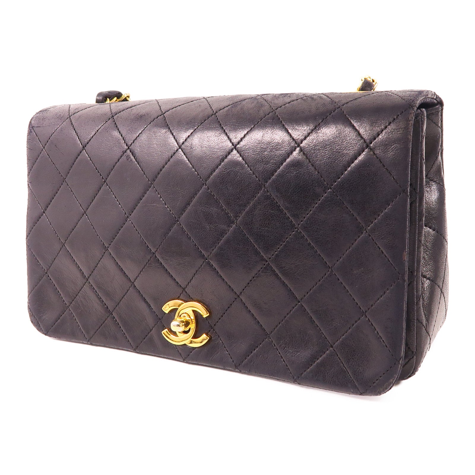 CHANEL 羊皮皮革Vintage Shoulder Bag金扣鏈帶肩背袋