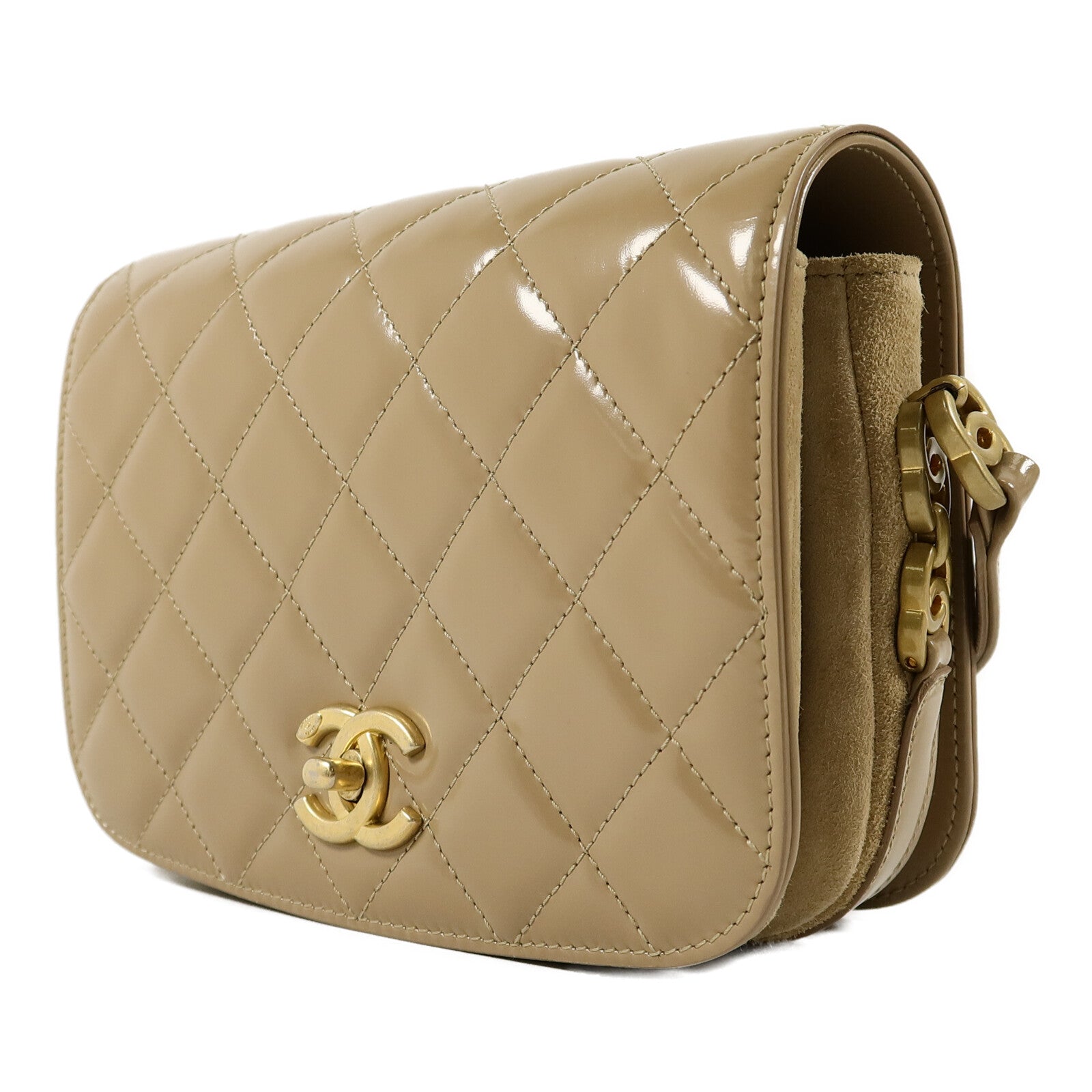 CHANEL 漆皮皮革Mini Messenger Bag肩背袋
