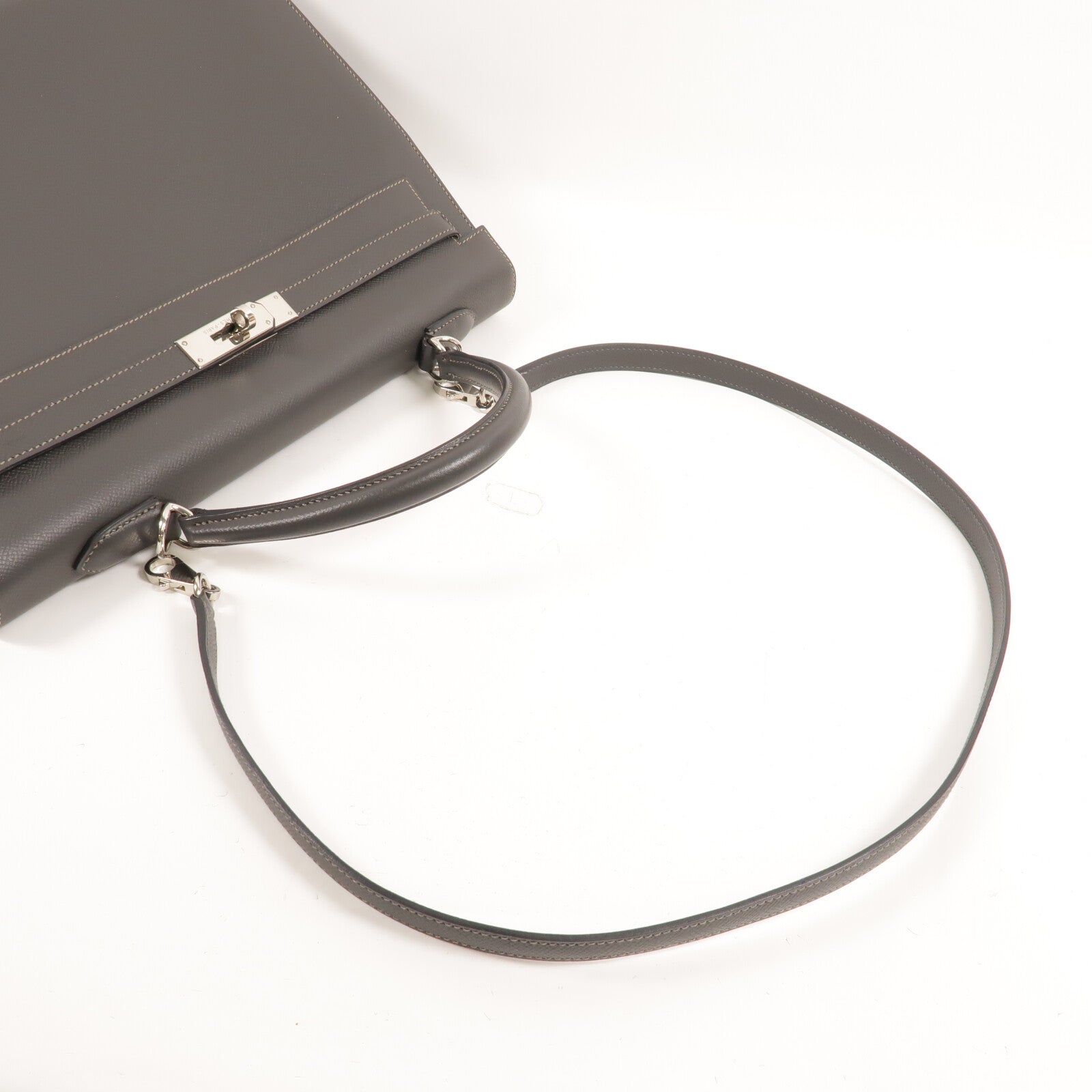 HERMES Epsom皮革Kelly 35手挽肩背兩用袋Graphite
