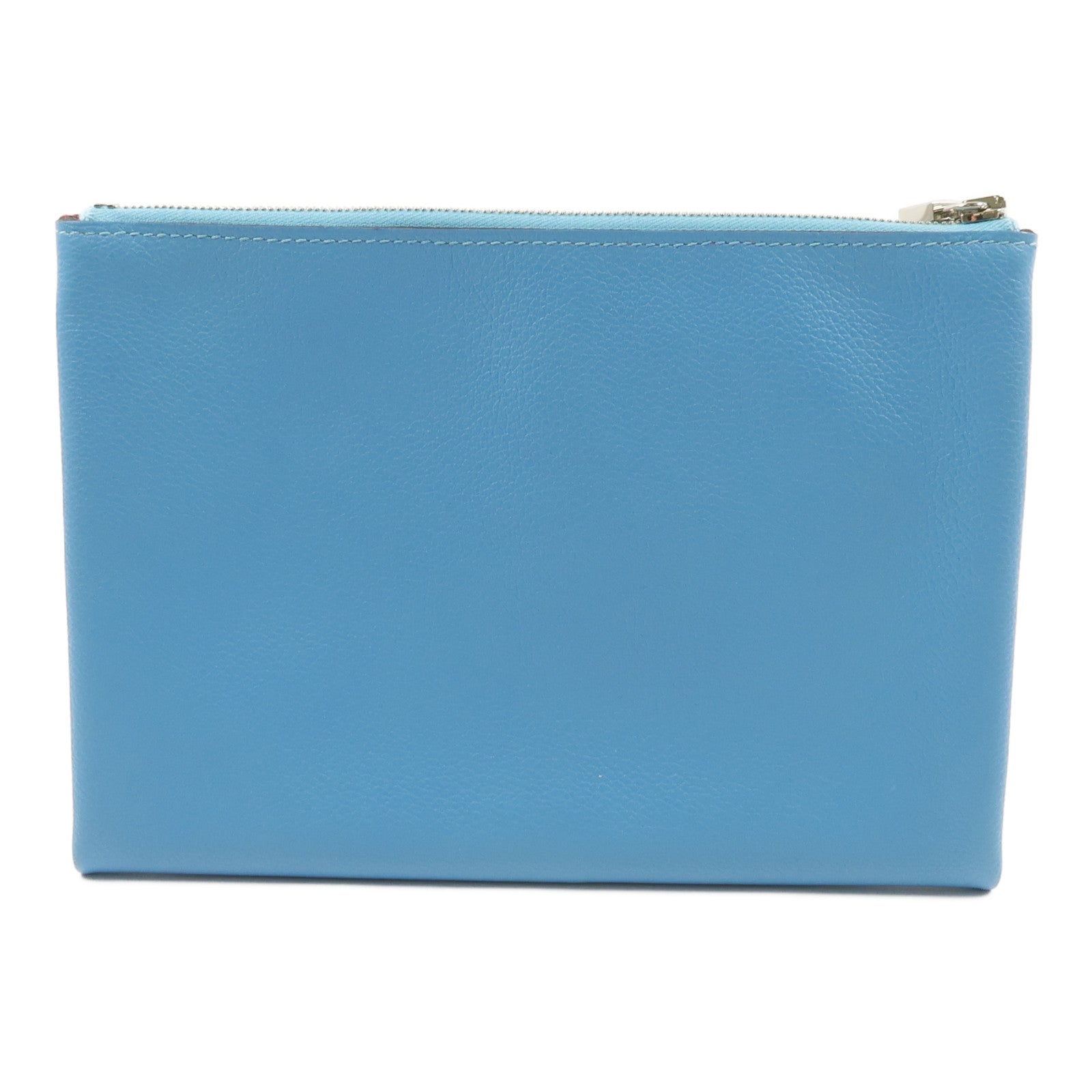HERMES Evercolor皮革Atout 20 Pouch手拿包Bleu du Nord/Braise