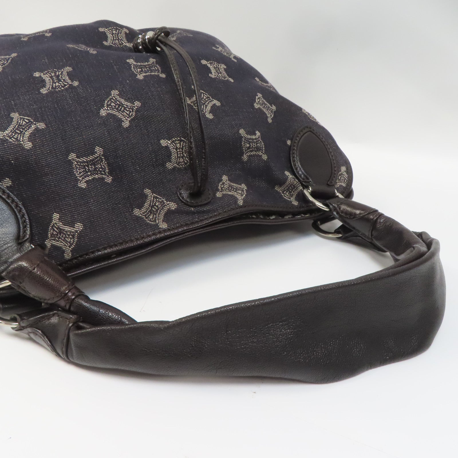 CELINE 帆布Shoulder Bag銀扣肩背袋藍色