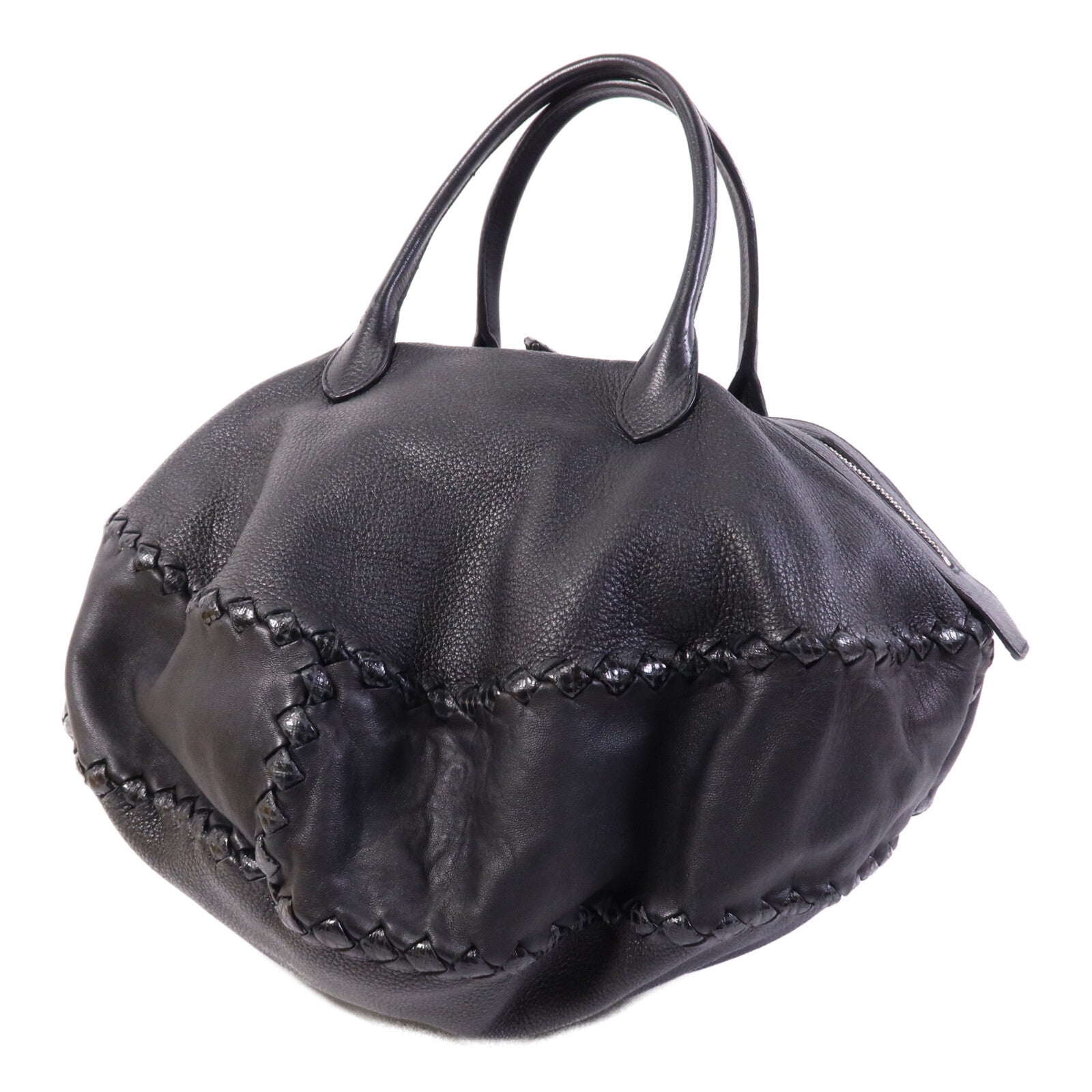 BOTTEGA VENETA 牛皮皮革Cushion Bag銀扣手挽袋