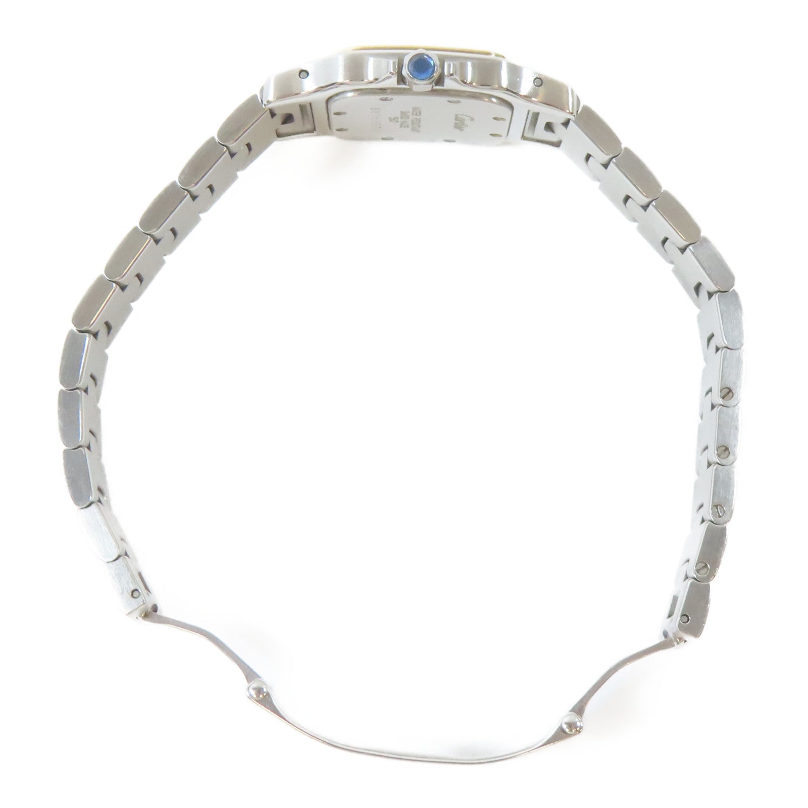 CARTIER Santos Galbee不鏽鋼手錶石英機芯白色#15cm