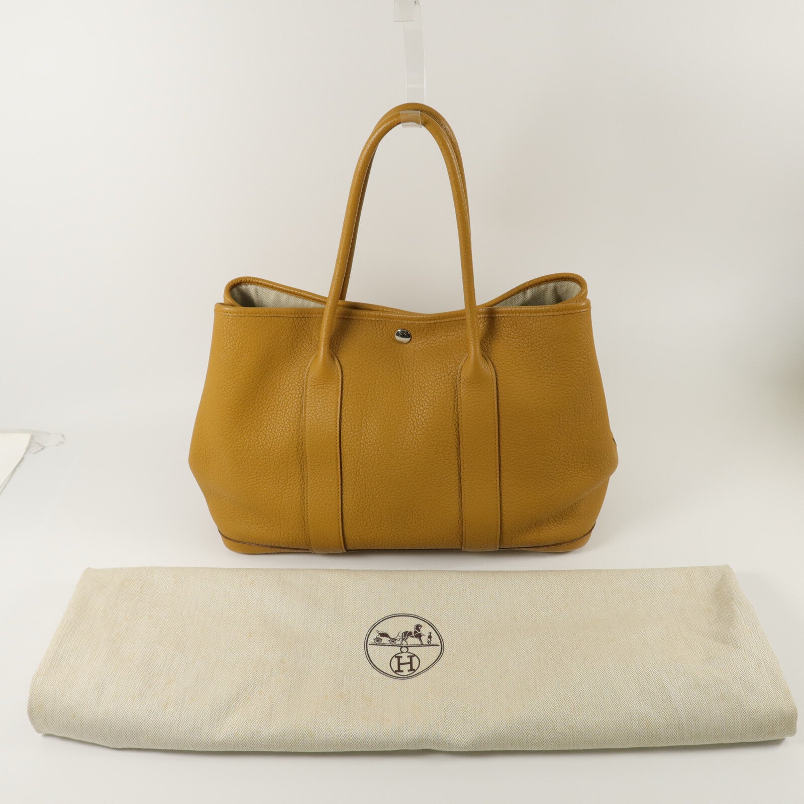HERMES Negonda皮革Garden Party PM手挽袋Sesame
