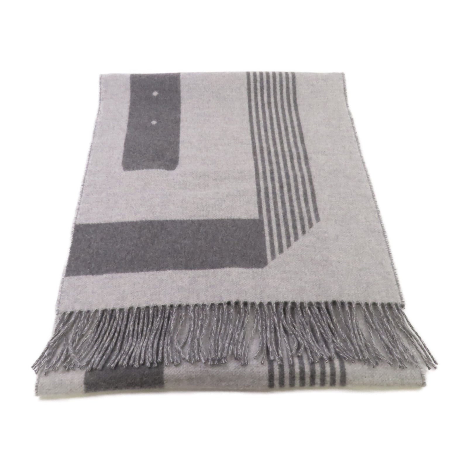 HERMES 羊絨Scarf圍巾灰色
