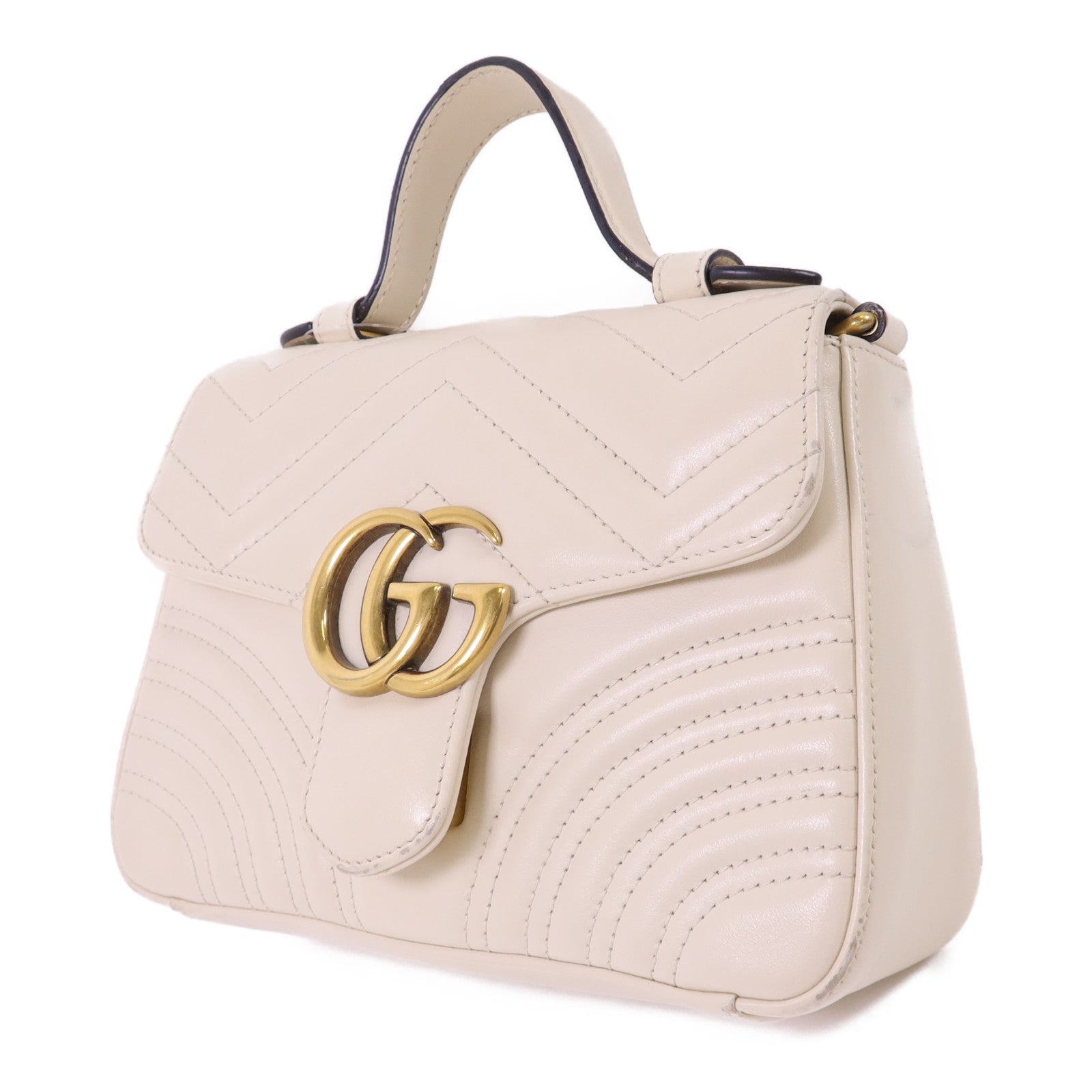 GUCCI 【激減優惠】牛皮皮革GG Marmont 2 Way Shoulder Bag金扣手挽肩背兩用袋