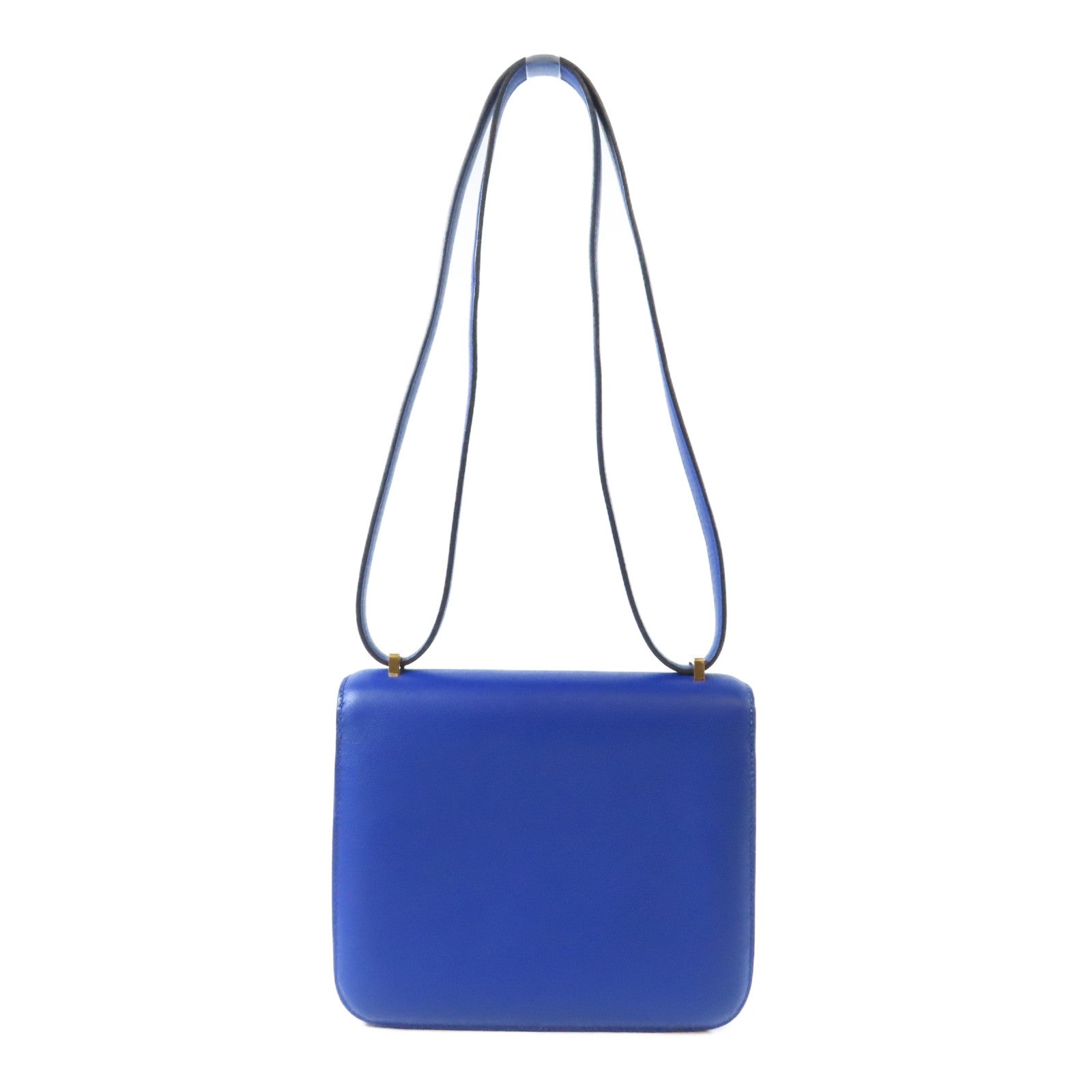 HERMES 【激減優惠】Swift皮革Constance Mini金扣肩背袋Bleu Saphir藍寶石色