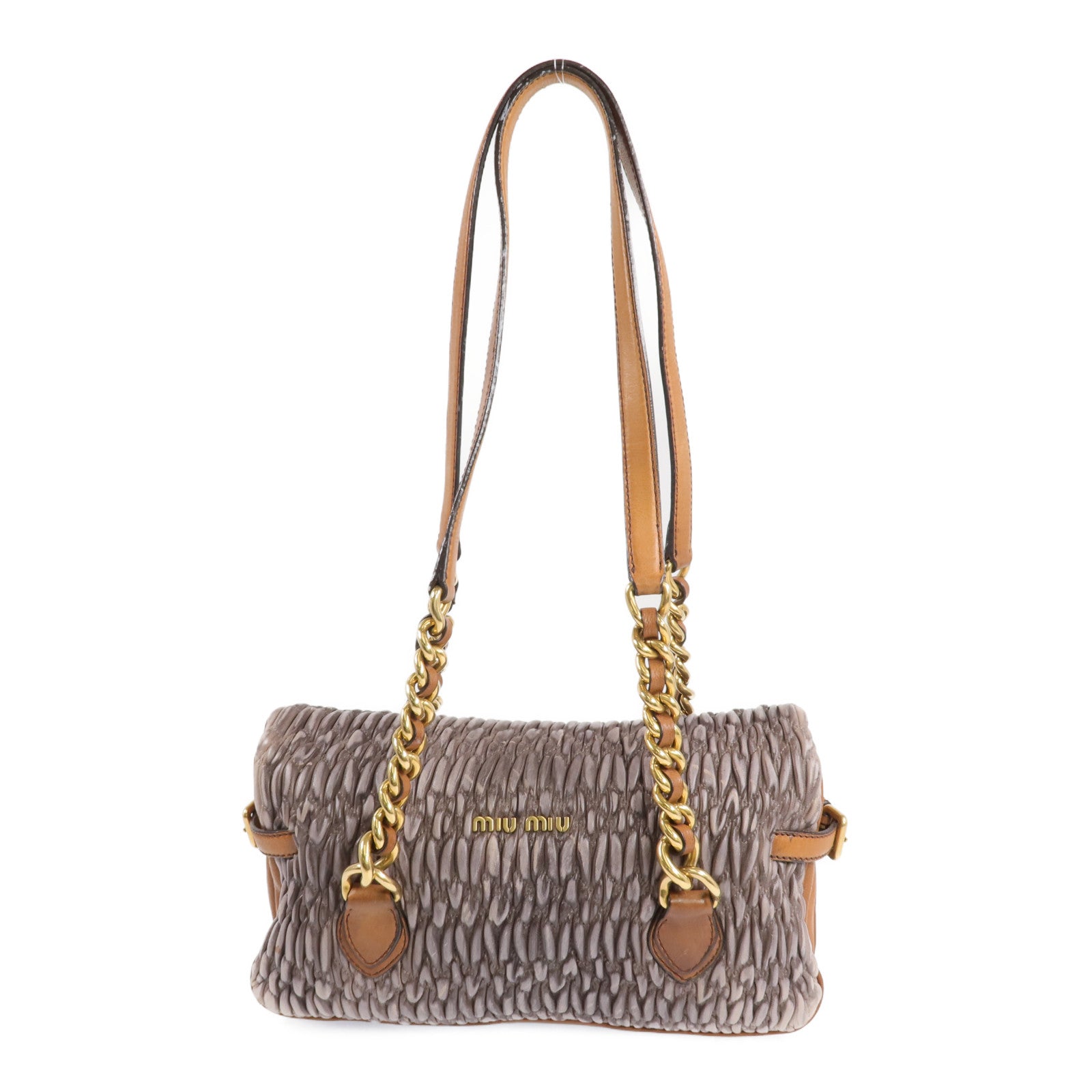 Miu Miu 羊皮皮革Sholder Bag 金扣肩背袋
