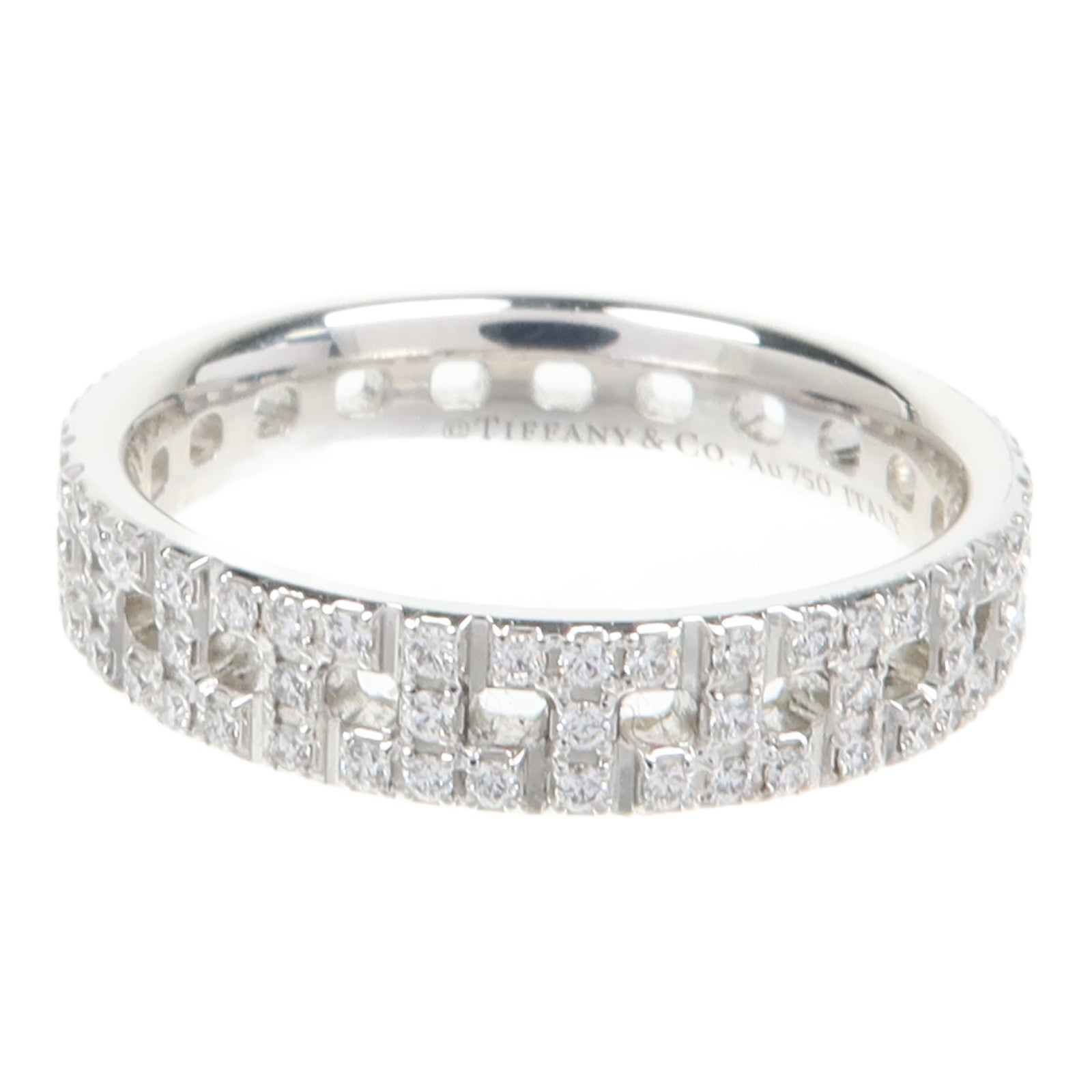 TIFFANY＆CO 18K白金T True Dia Ring戒指Tiffany#8/US#4