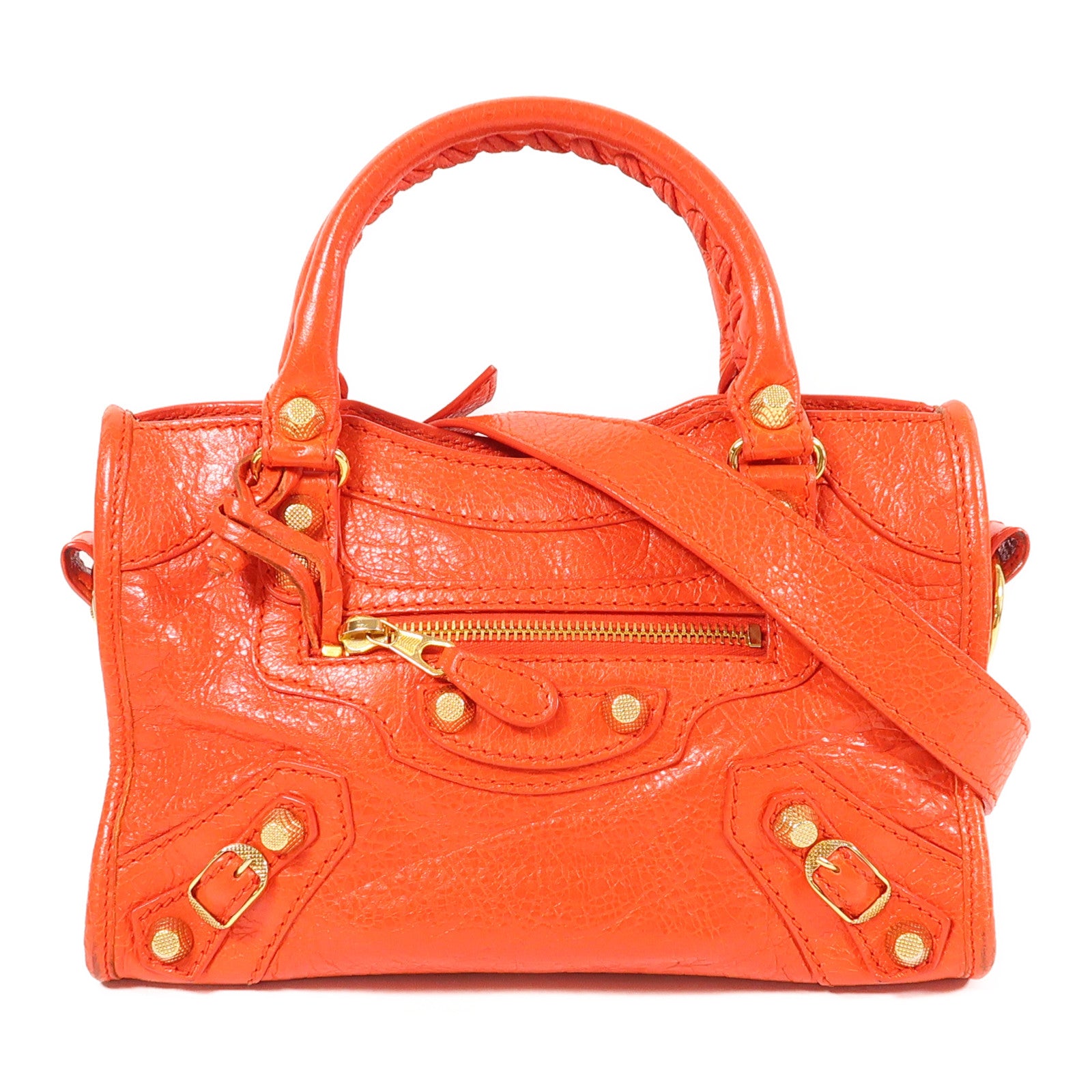 BALENCIAGA 牛皮皮革Mini City金扣手挽肩背兩用袋