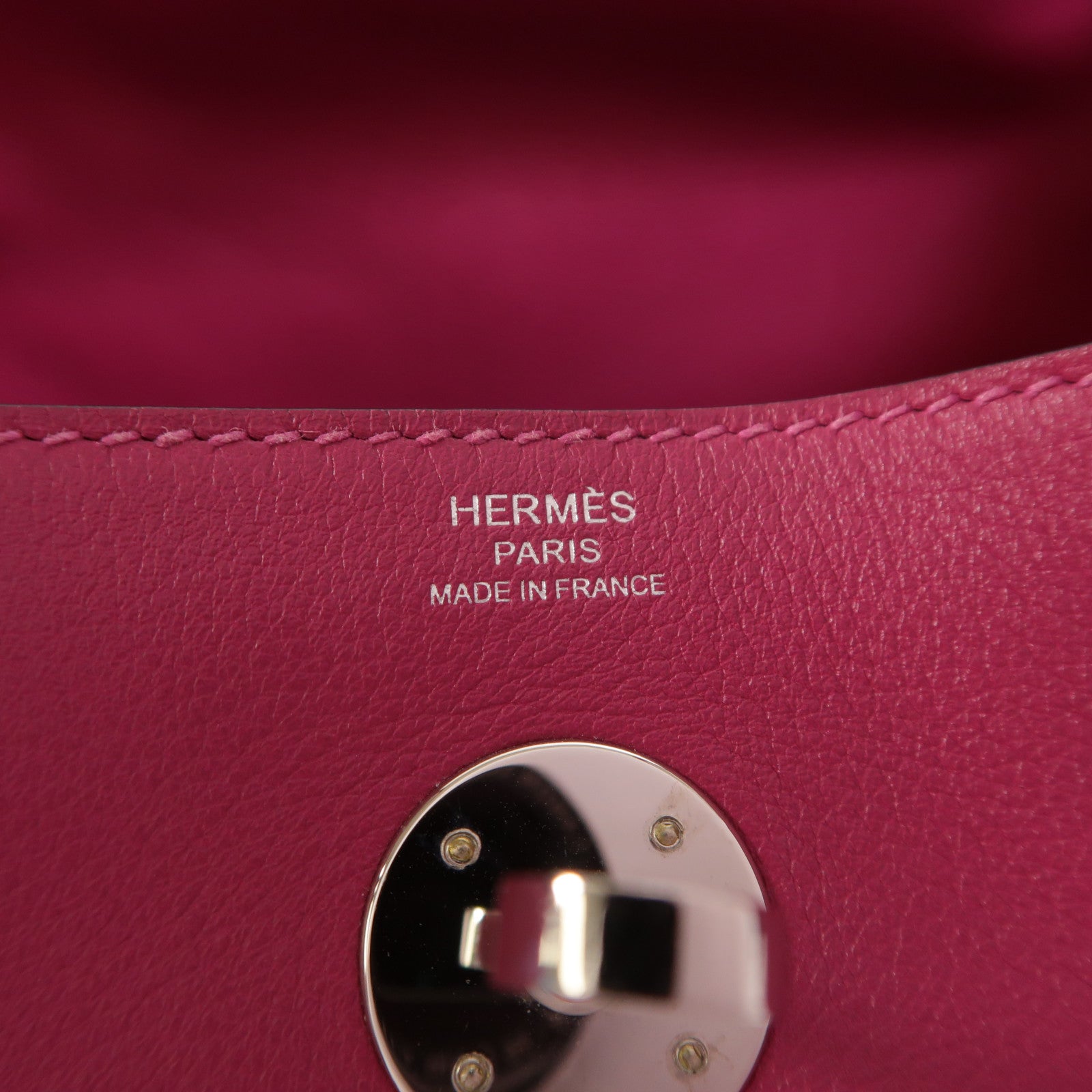 HERMES Evercolor皮革Lindy 26手挽肩背兩用袋Rose Pourpre