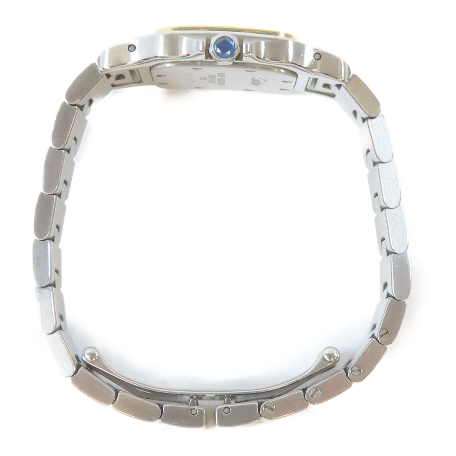 CARTIER Santos Galbee不鏽鋼手錶石英機芯白色#15cm