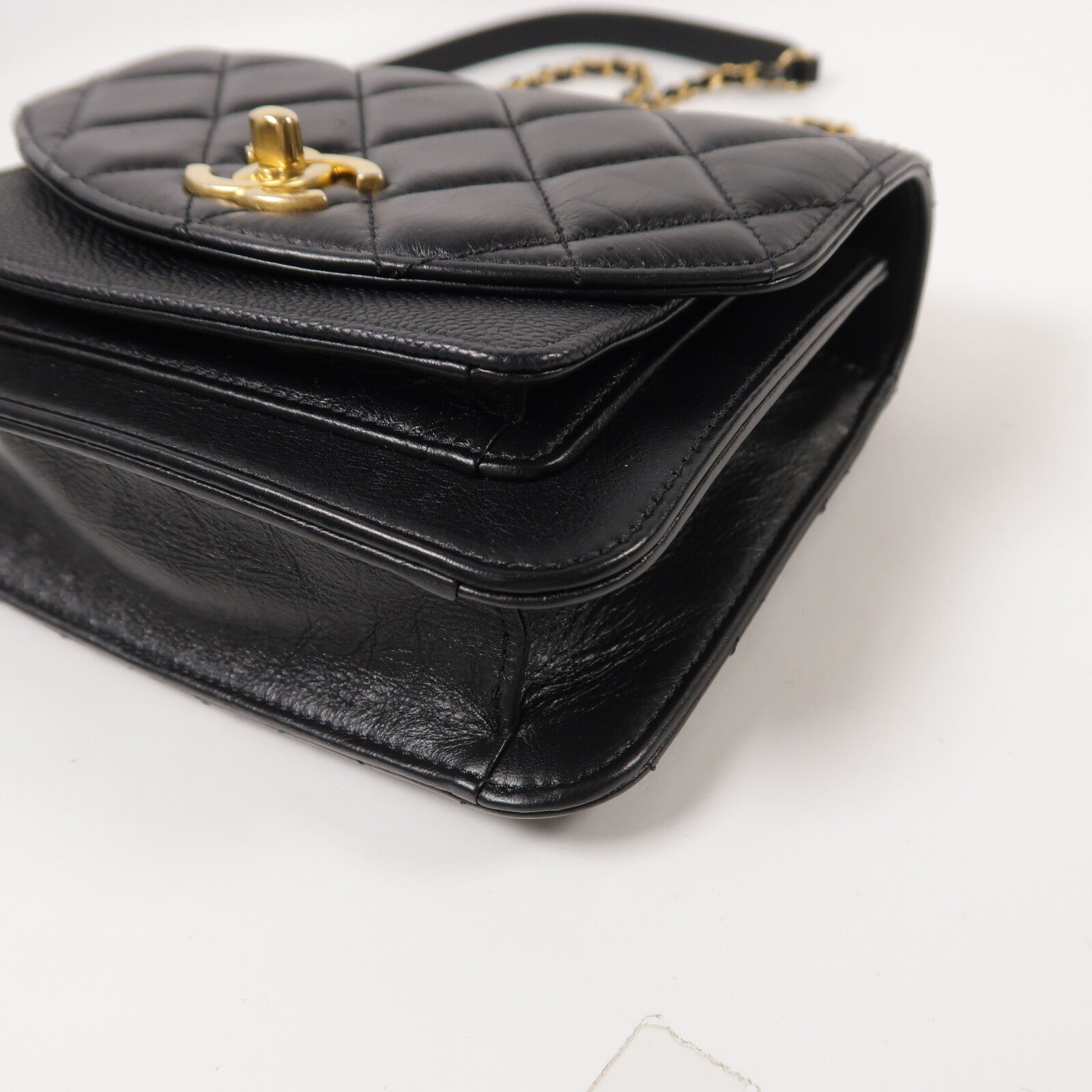 CHANEL 牛皮皮革Chain Handle Flap Bag手挽肩背兩用袋