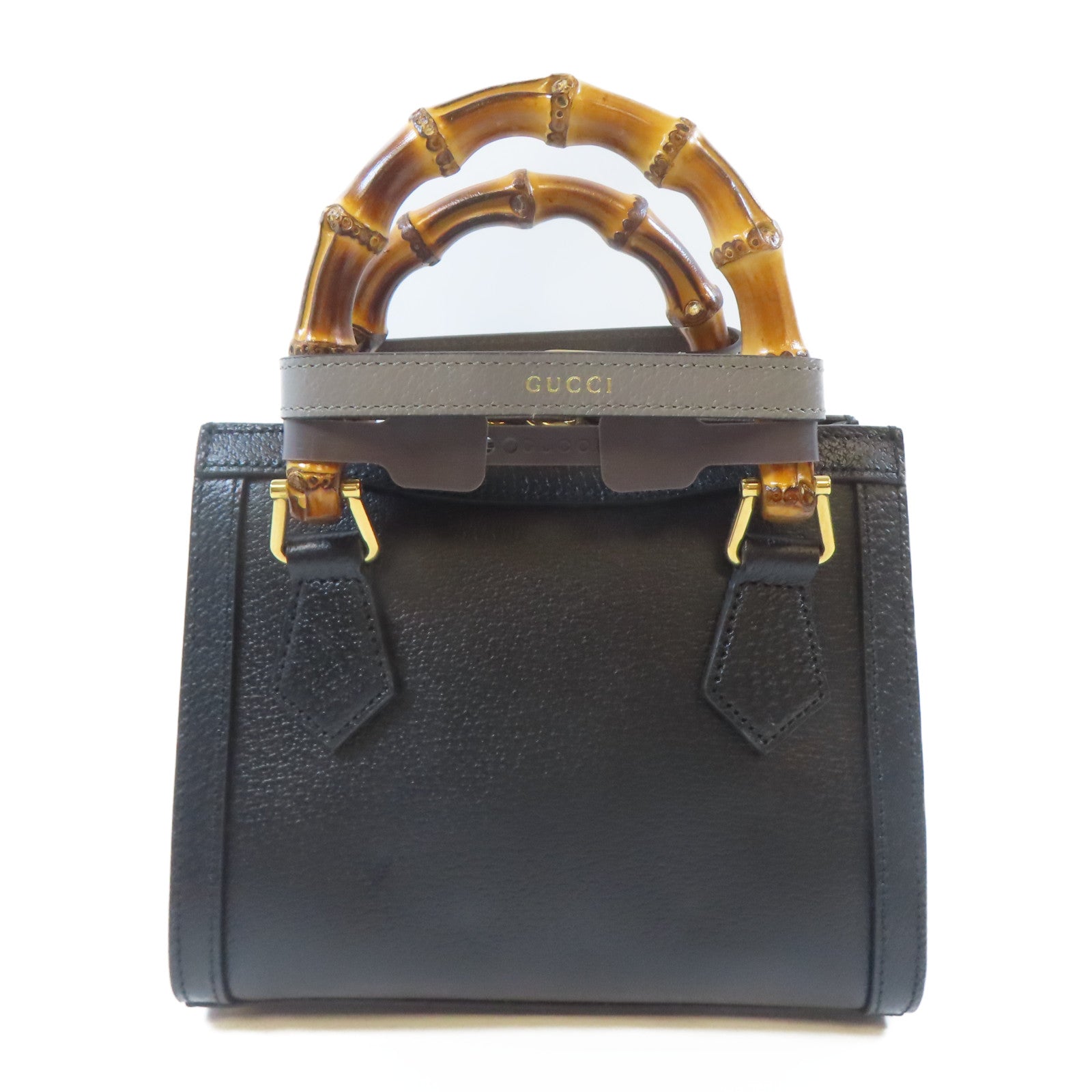 GUCCI 【激減優惠】牛皮皮革Diana Mini Tote Bag金扣手挽肩背兩用袋黑色