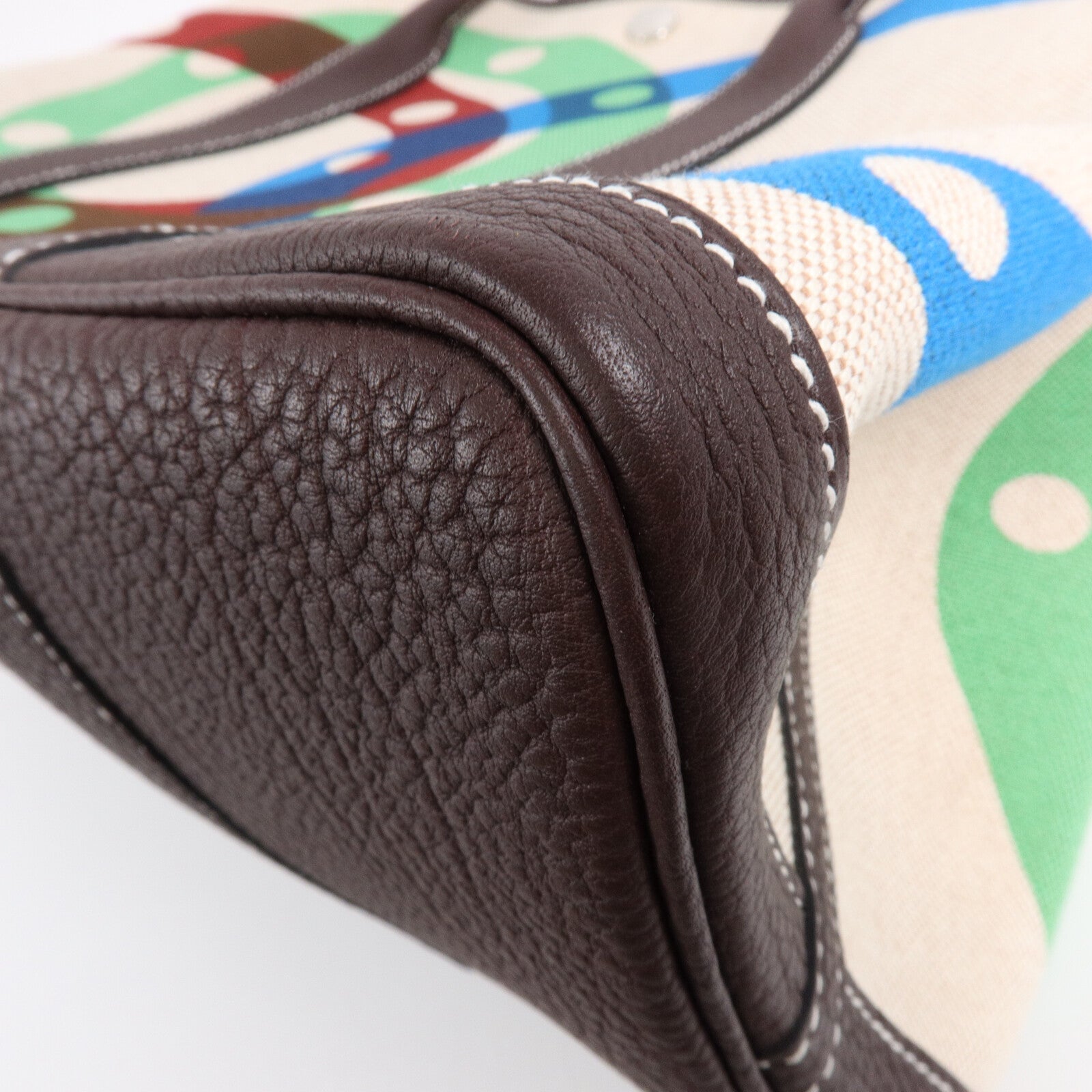 HERMES 帆布Garden Party PM手挽袋Ecru