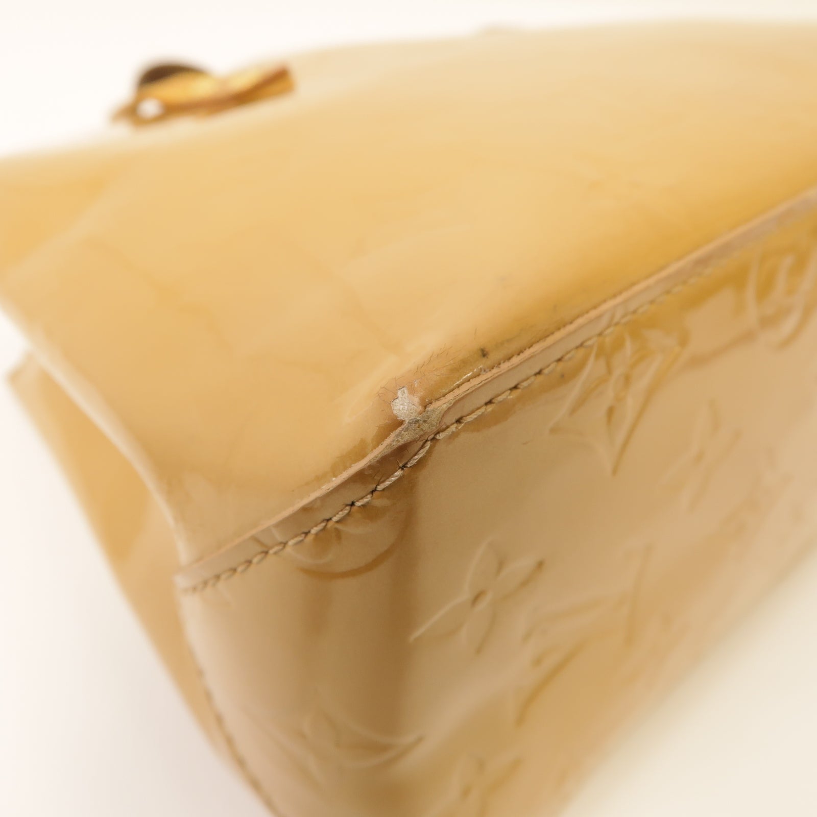 LOUIS VUITTON 【激減優惠】Monogram Vernis Reade PM銀扣手挽袋棕色