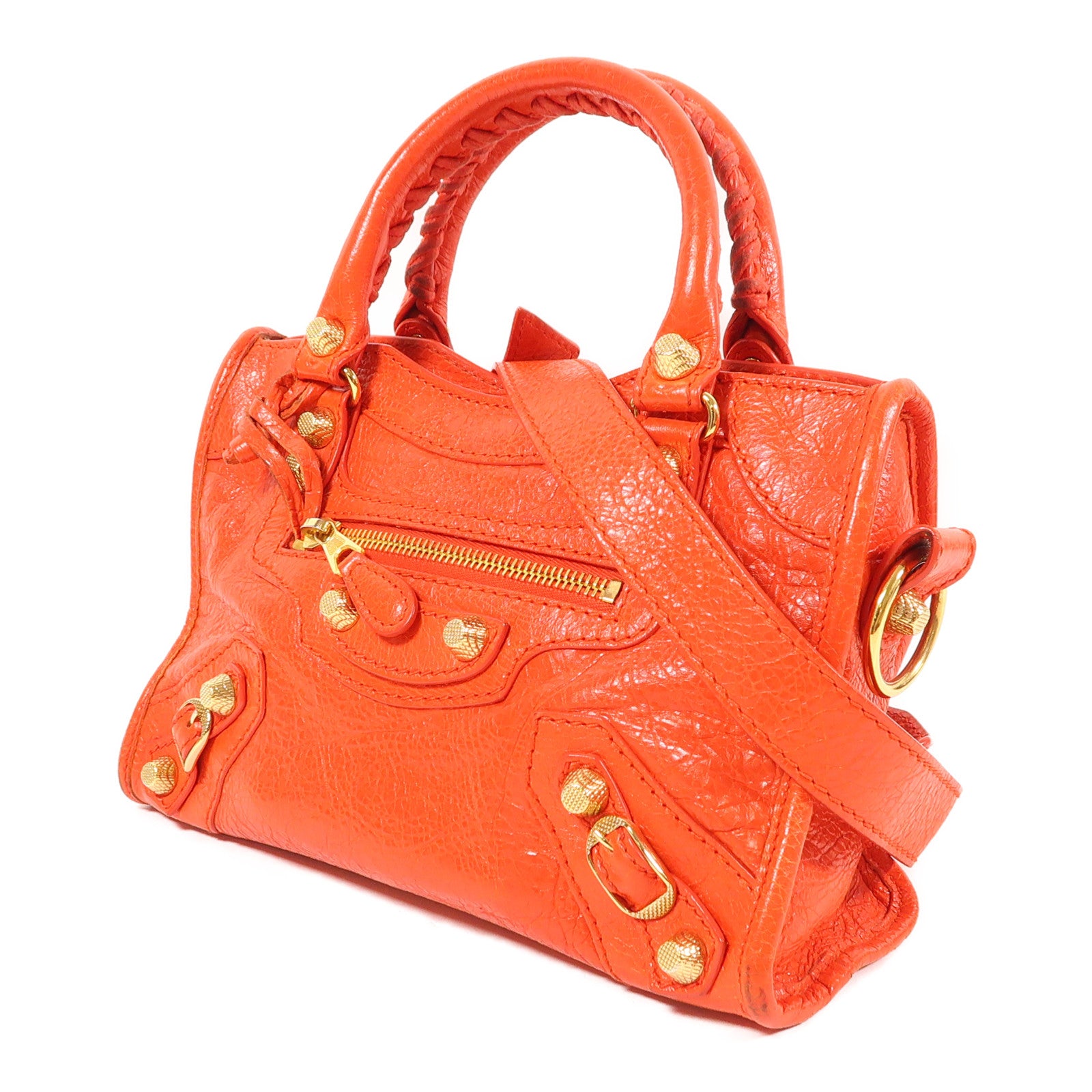 BALENCIAGA 牛皮皮革Mini City金扣手挽肩背兩用袋