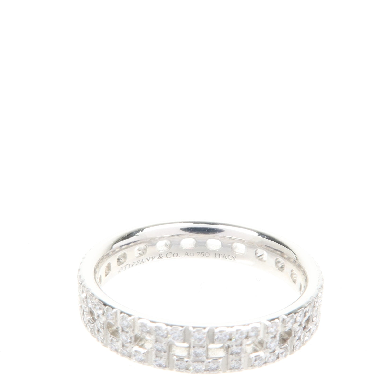 TIFFANY＆CO 18K白金T True Dia Ring戒指Tiffany#8/US#4