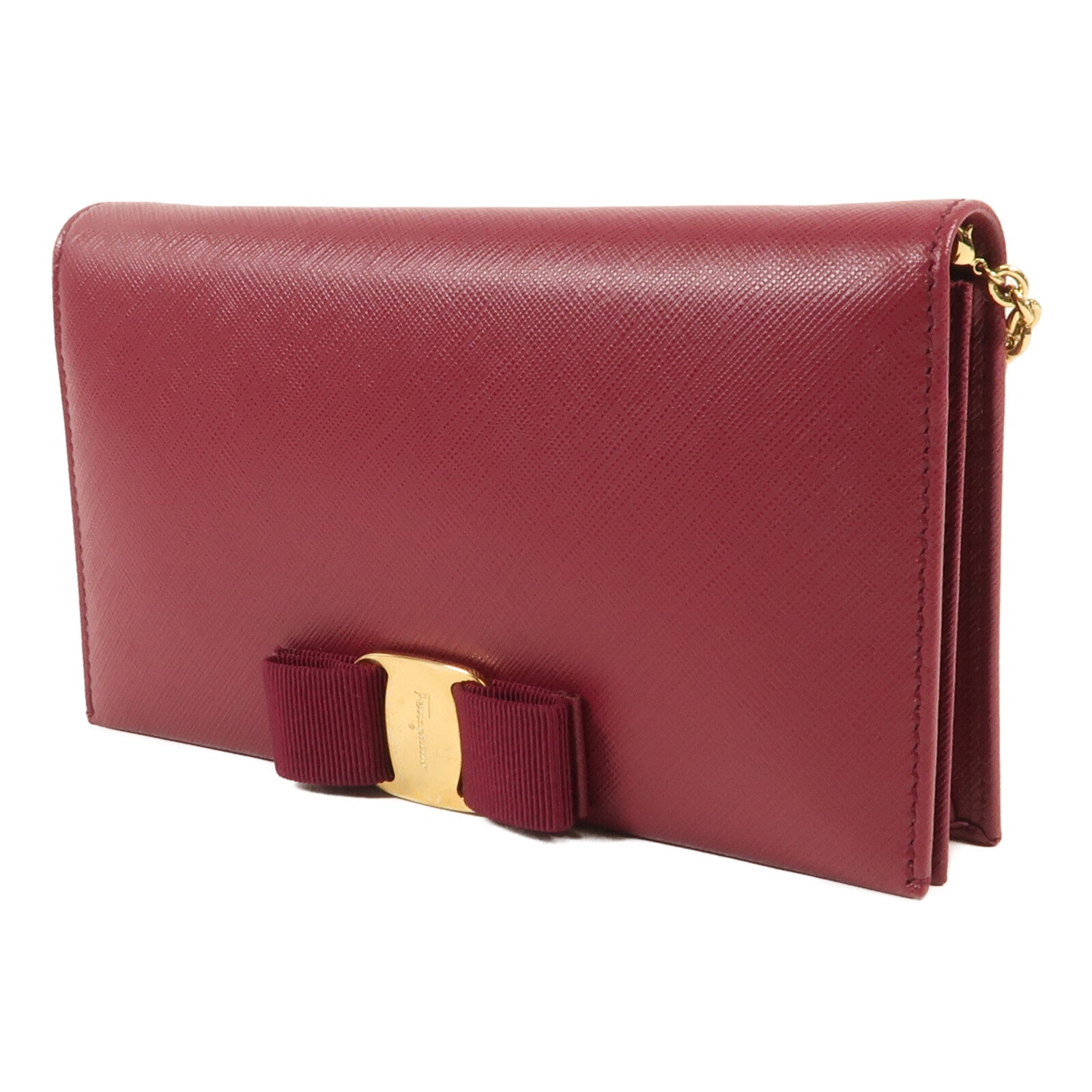 Salvatore Ferragamo 牛皮皮革Vara Wallet On Chain金扣鏈帶肩背袋