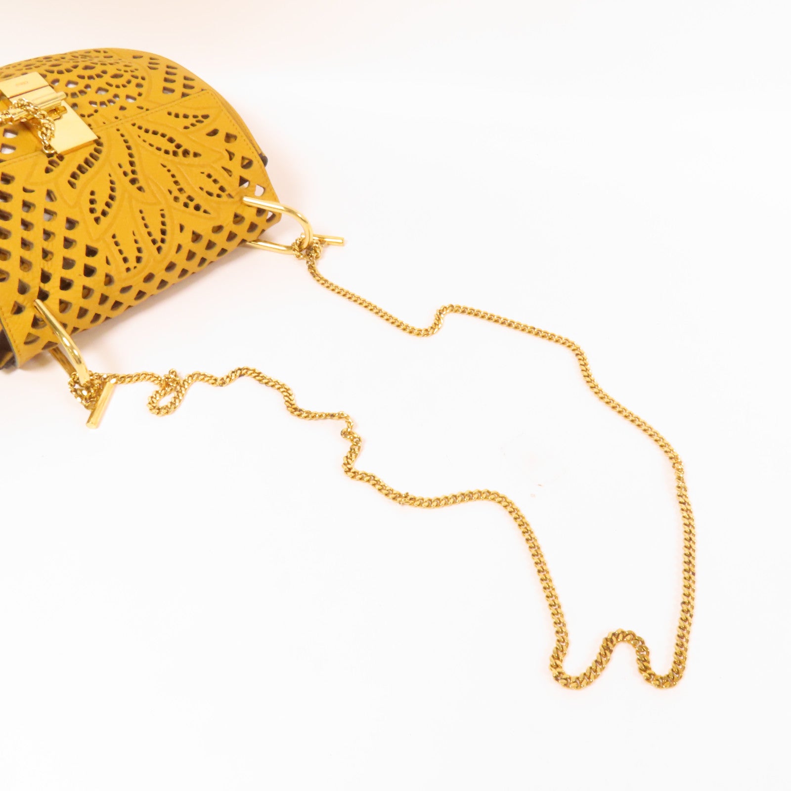 Chloe 牛皮皮革Shoulder Bag金扣鏈帶肩背袋