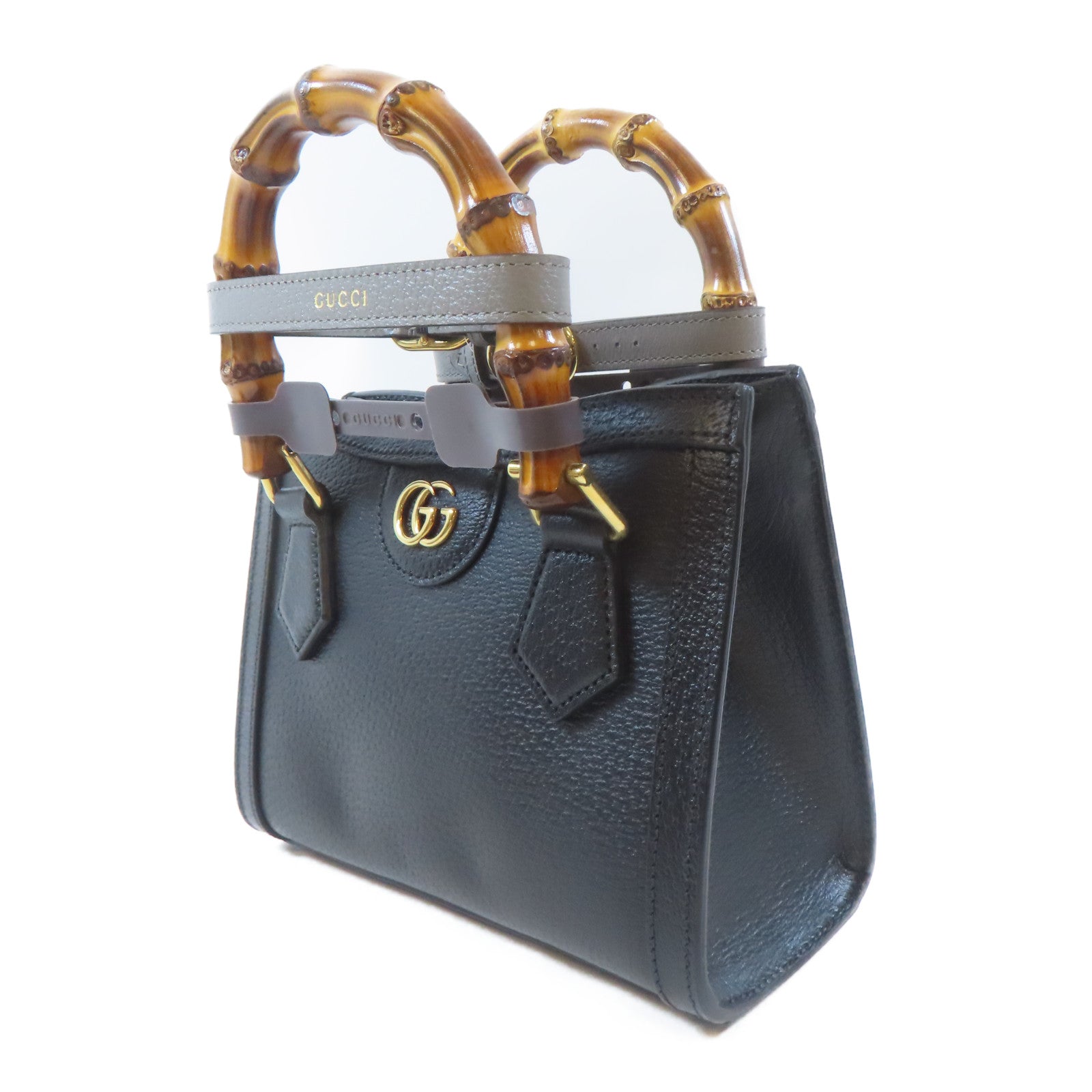 GUCCI 【激減優惠】牛皮皮革Diana Mini Tote Bag金扣手挽肩背兩用袋黑色