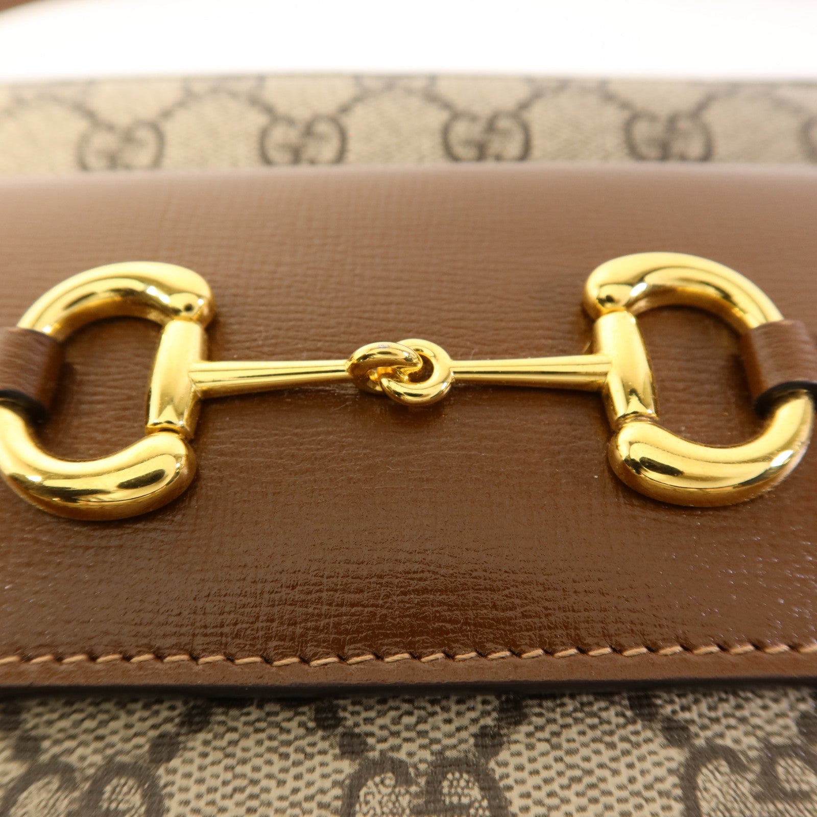GUCCI 塗層帆布Horsebit 1955 Small Shoulder Bag金扣肩背袋